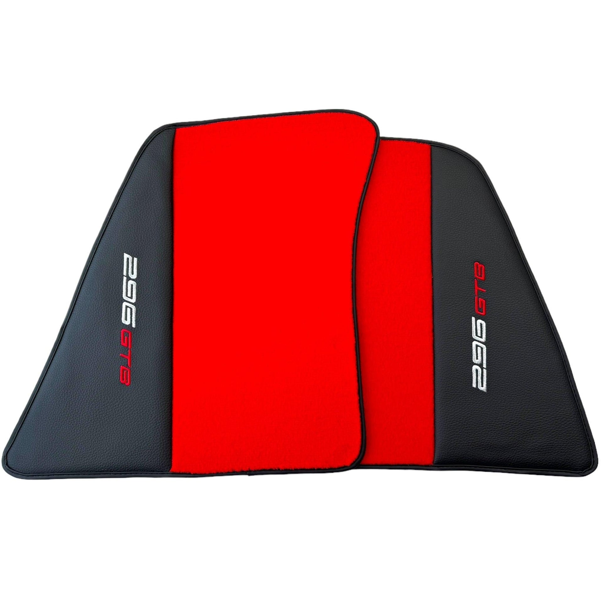 Red Floor Mats for Ferrari 296 GTB (2022-2024) with Leather - AutoWin