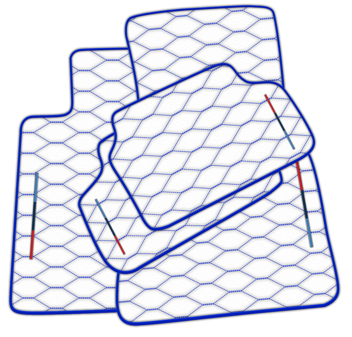 Stylish Customizable White Leather Floor Mats for BMW