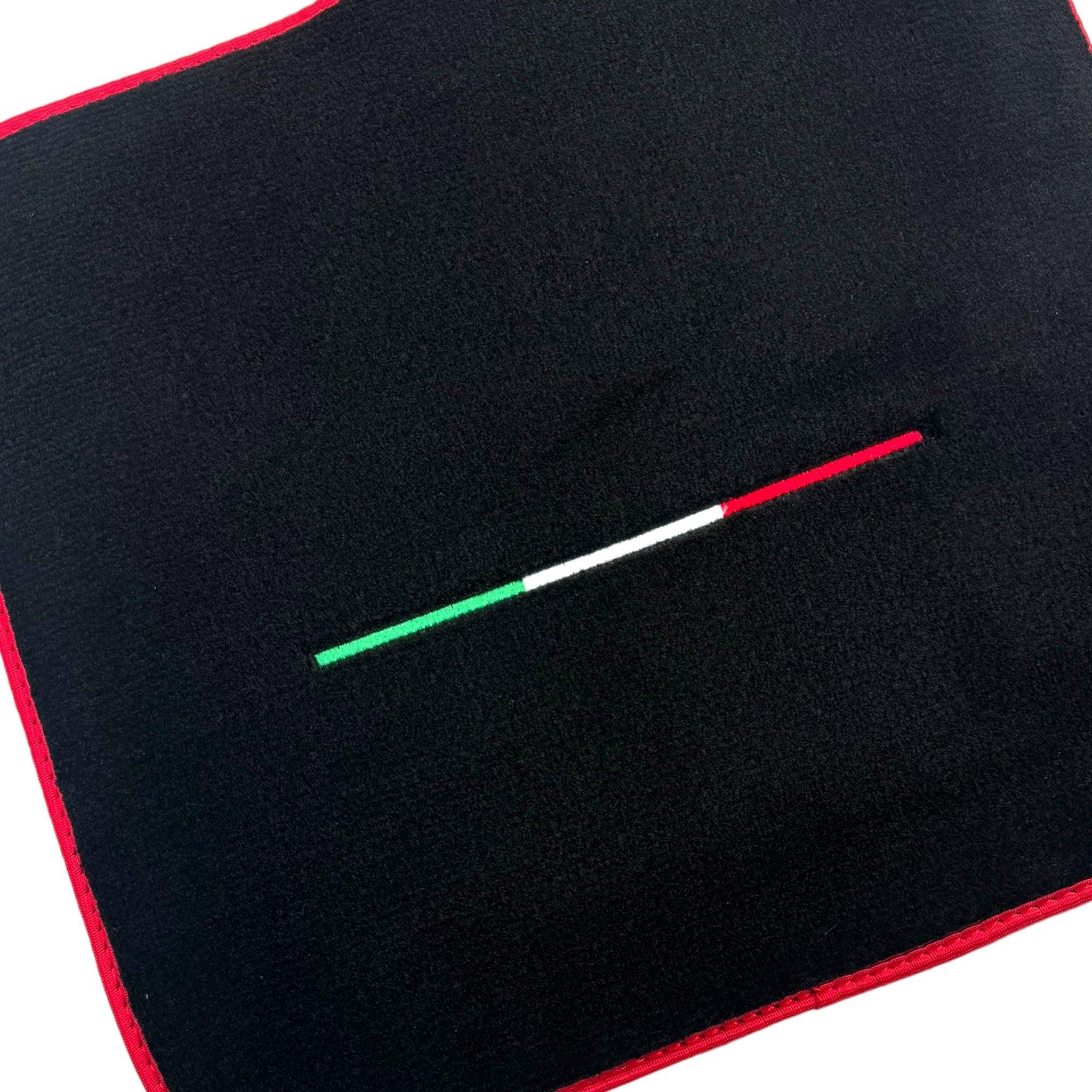 Black Floor Mats for Ferrari Purosangue Long with Red Trim | Italian Edition - AutoWin