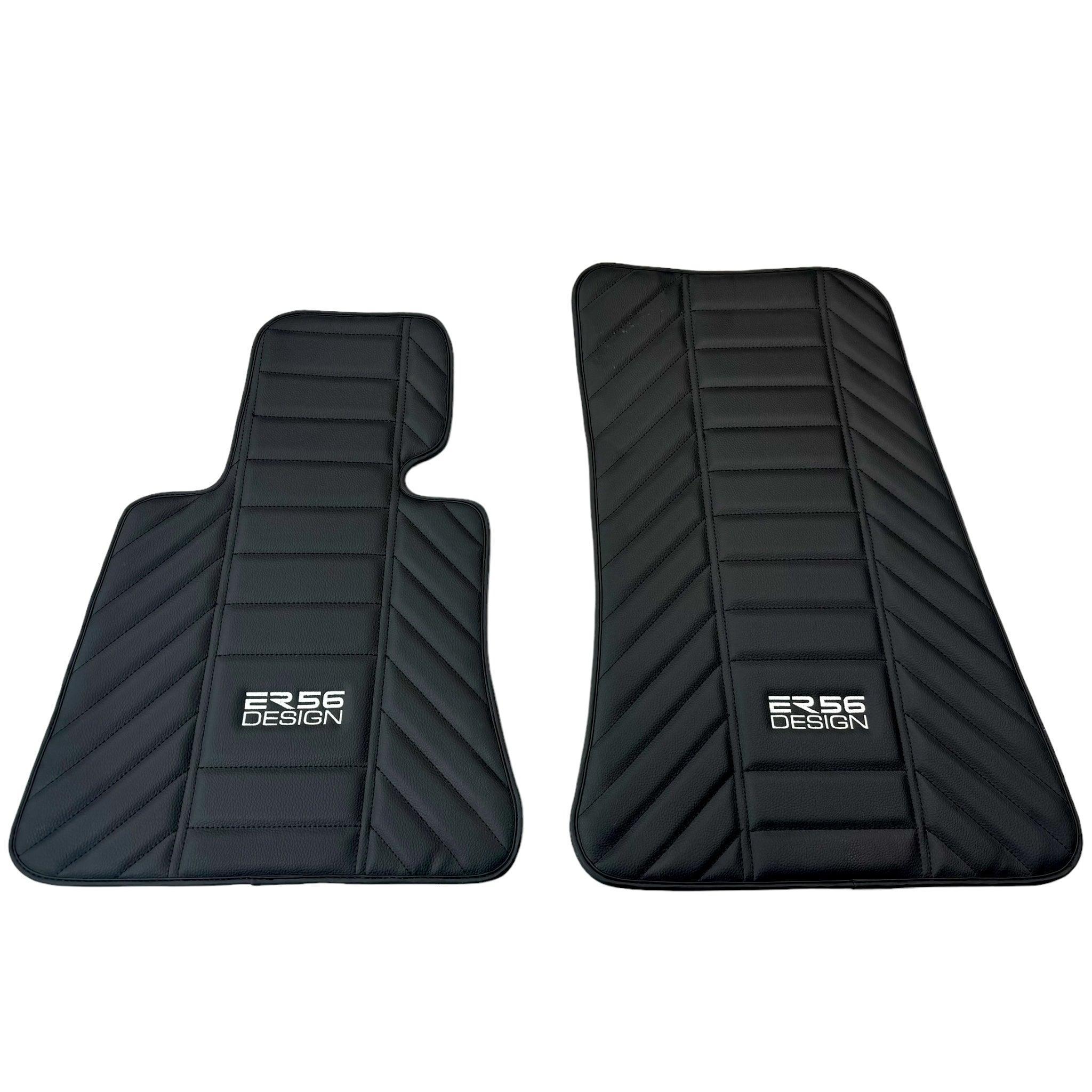 Black Leather Floor Mats for Rolls Royce Phantom VIII (2017-2024) ER56 Design - AutoWin