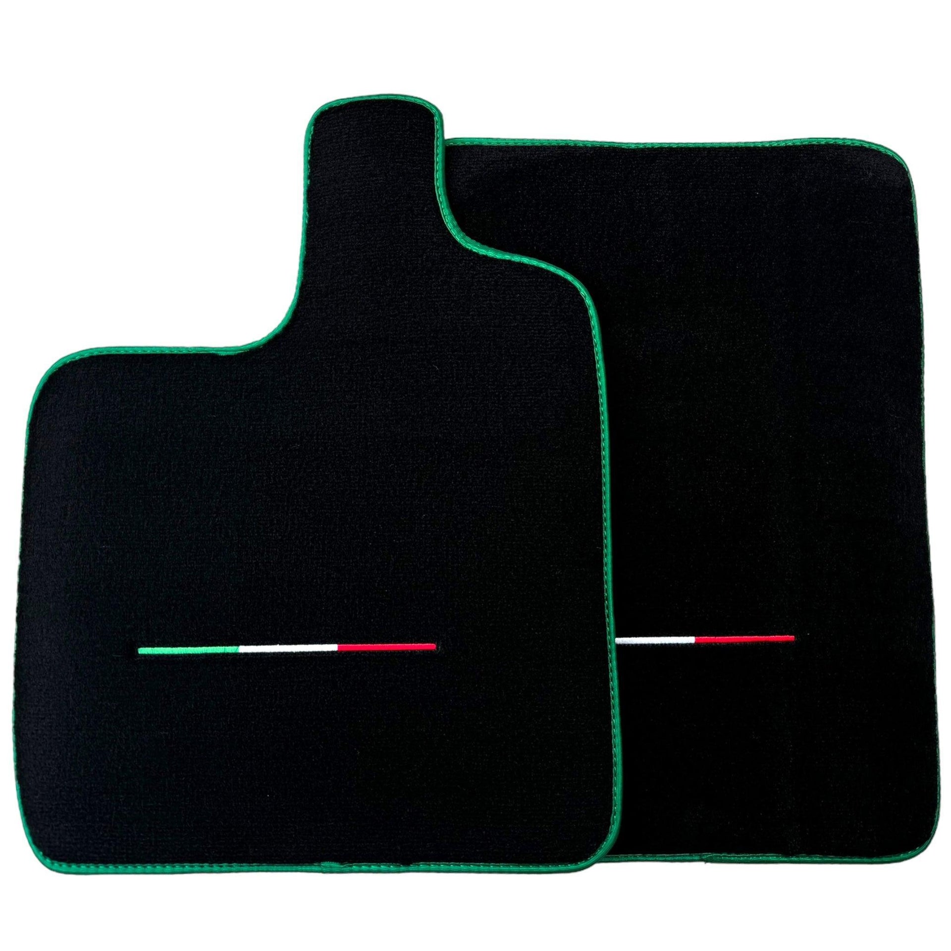 Black Floor Mats for Ferrari Purosangue with Green Trim | Italian Edition - AutoWin