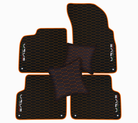 Orange Stitching Black Leather Floor Mats for Lamborghini Urus with Interlaced Hex | Full Set Option