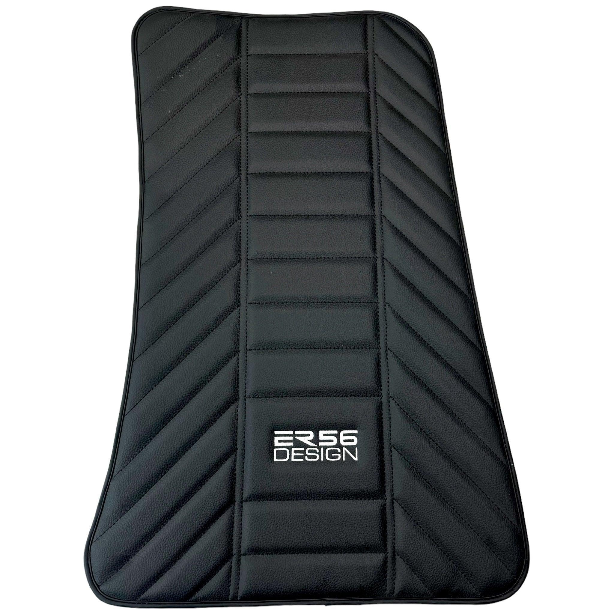 Black Leather Floor Mats for Rolls Royce Ghost Series II (2021-2024) ER56 Design - AutoWin