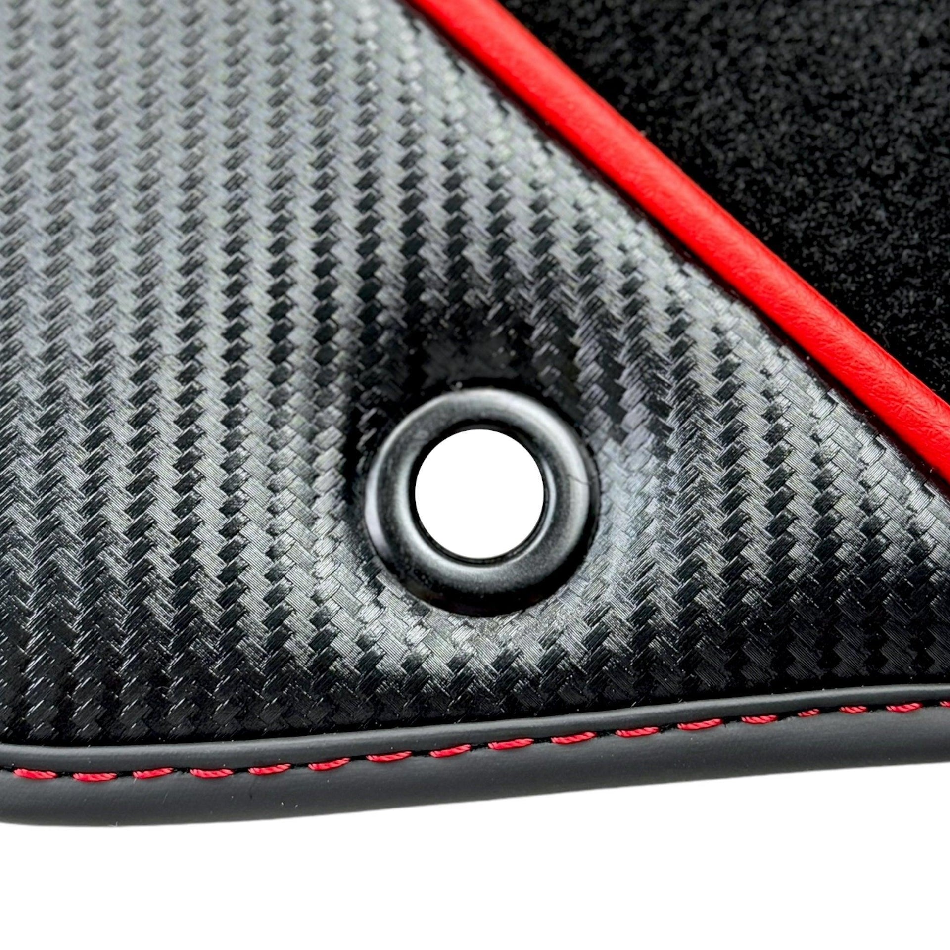 Black Floor Mats for Lamborghini Aventador SVJ with Carbon Fiber - AutoWin