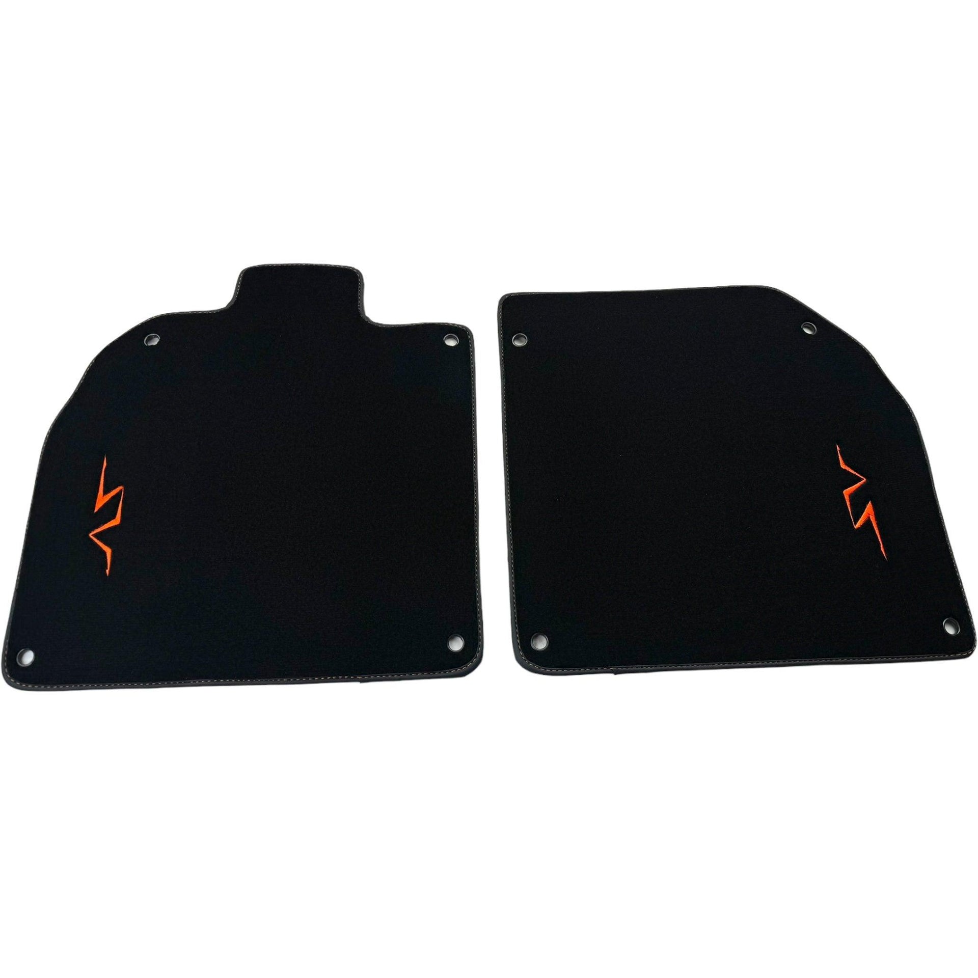 Black Floor Mats for Lamborghini Aventador SV | Orange Edition - AutoWin
