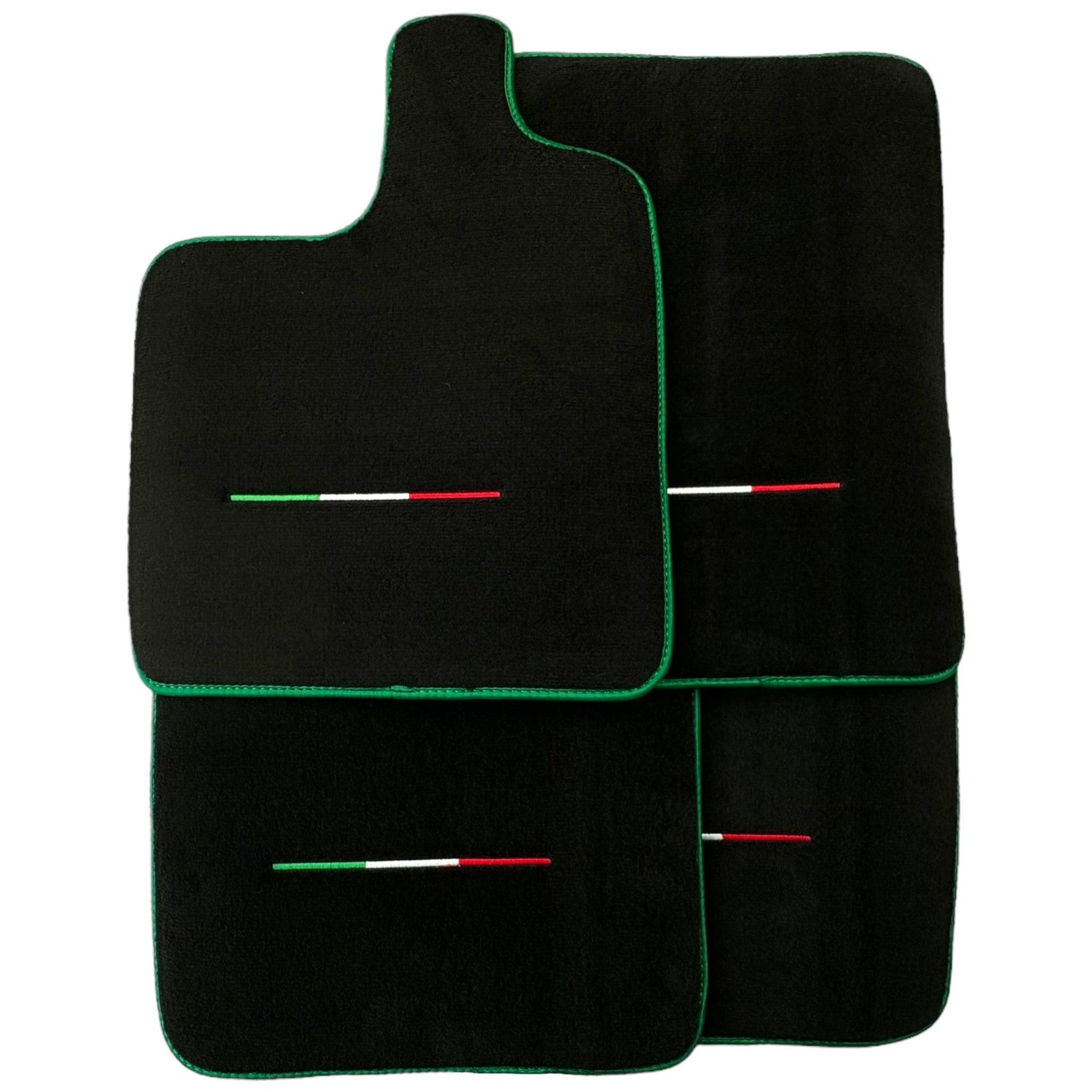 Black Floor Mats for Ferrari Purosangue with Green Trim | Italian Edition - AutoWin