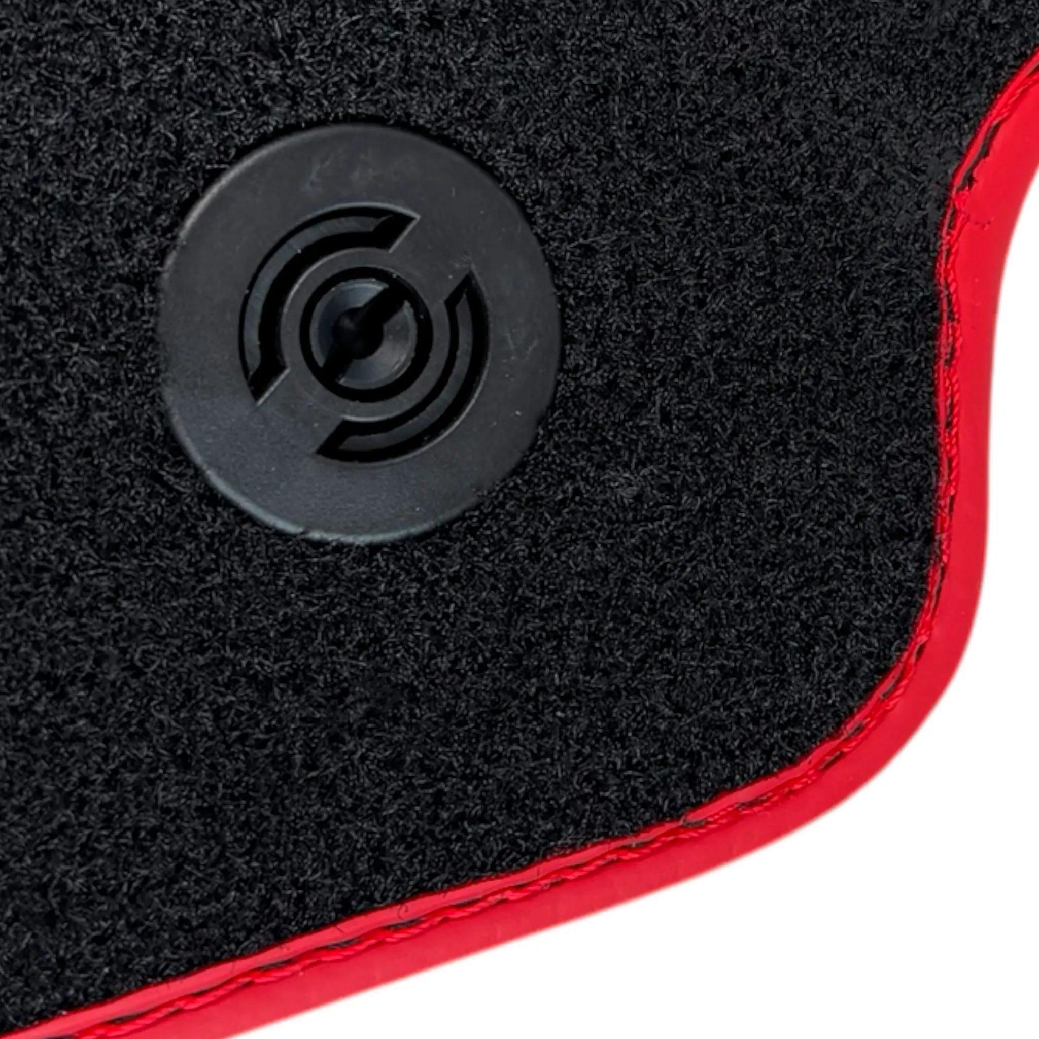 Alcantara Black Floor Mats for Ferrari 458 Spider (2012-2015) with Red Alcantara