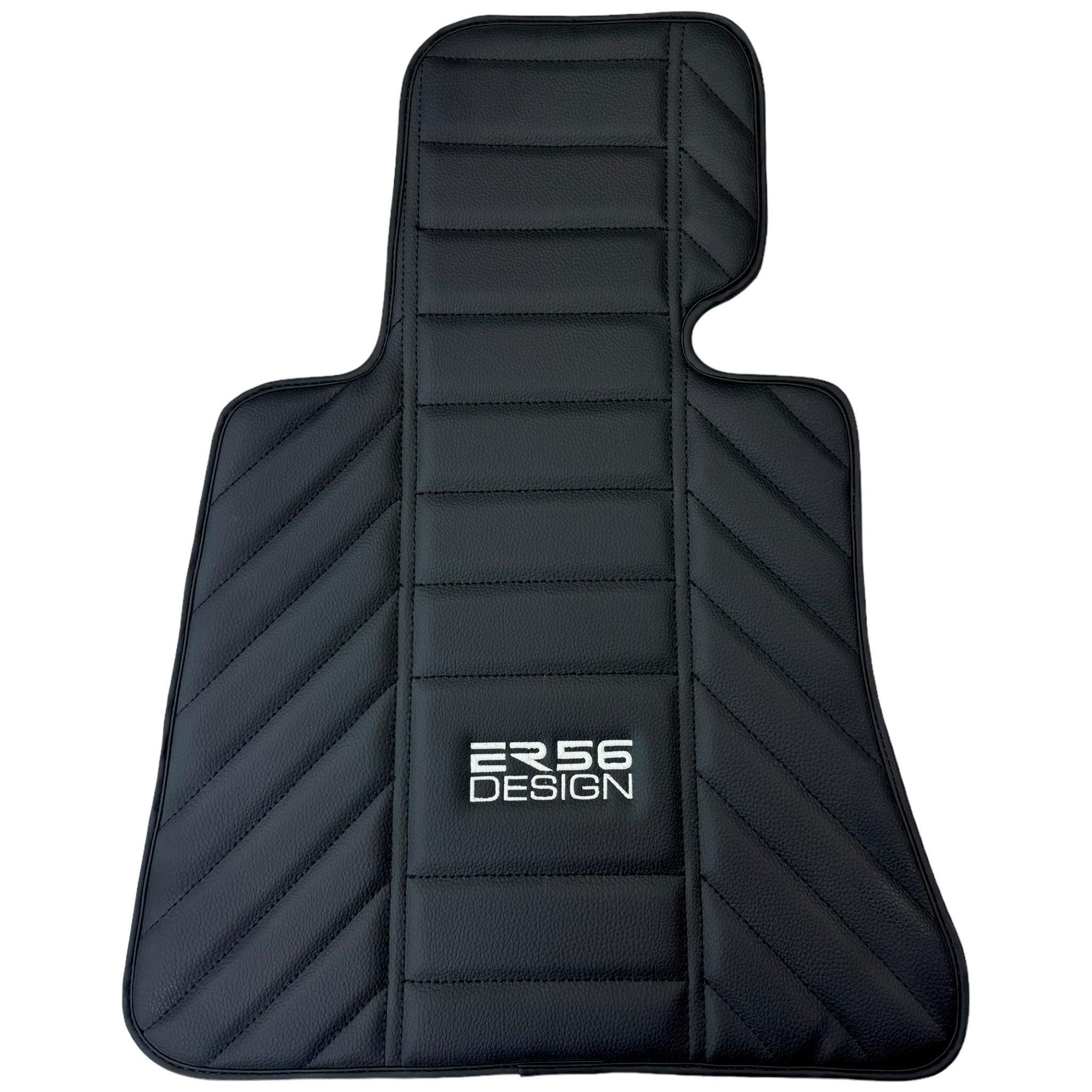 Black Leather Floor Mats for Rolls Royce Phantom VIII (2017-2024) ER56 Design - AutoWin