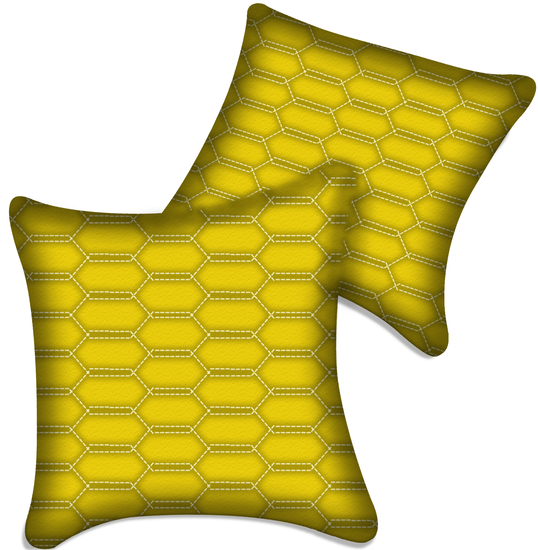 Customizable Yellow Leather Pillows Set of 2 for All Vehicles