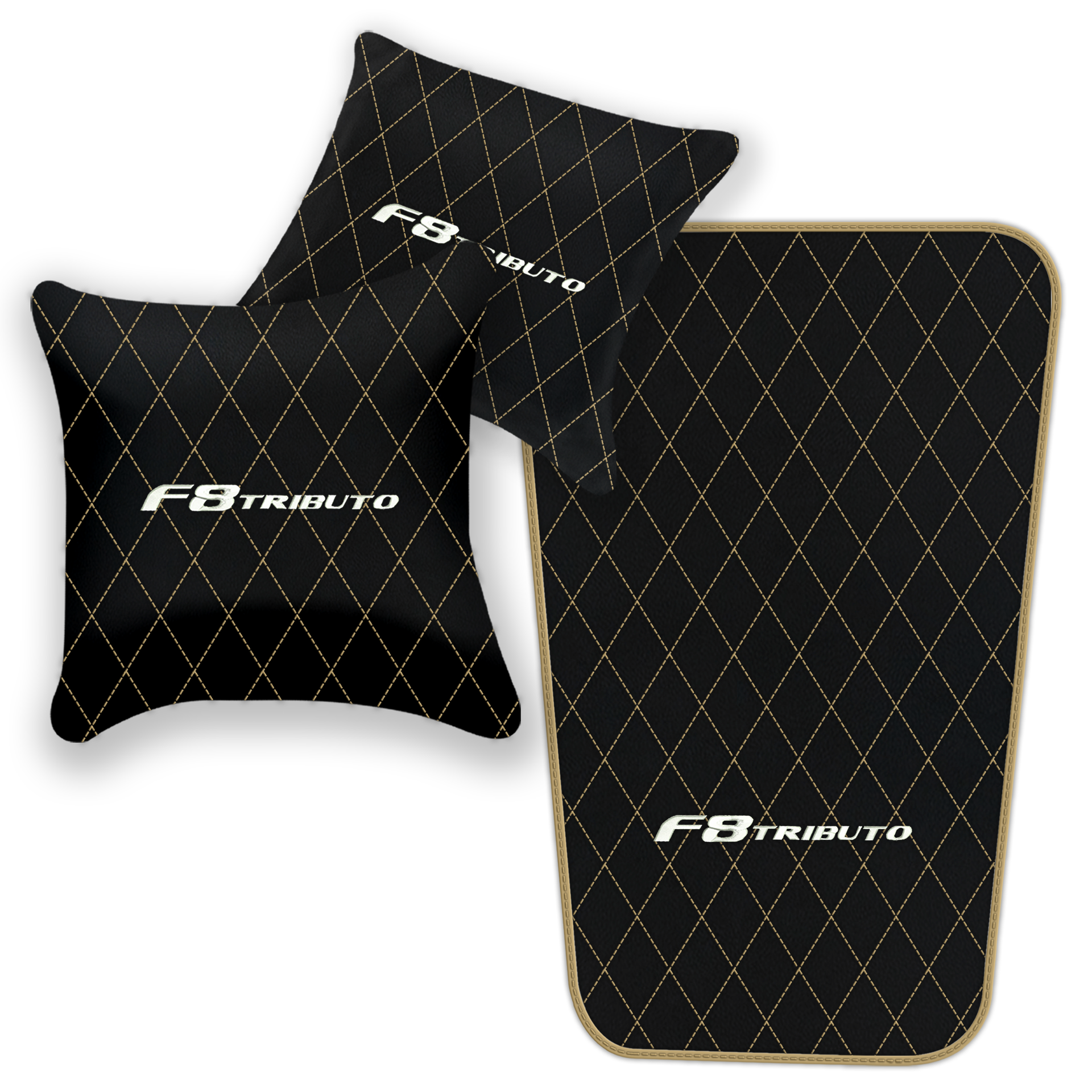 Premium Black Leather Floor Mats for Ferrari F8 Spider (2019-2023)
