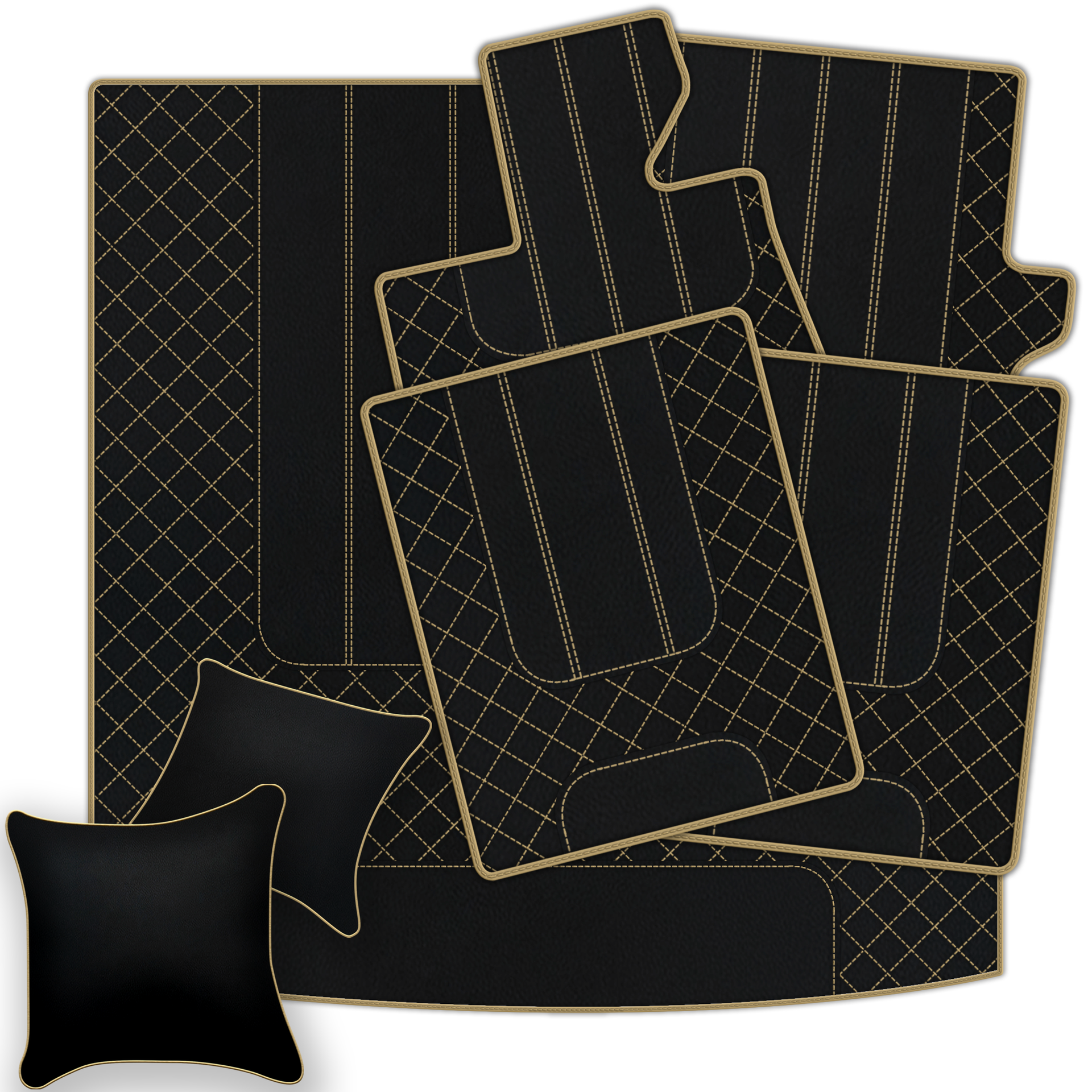 Black Leather Floor Mats for Bentley Bentayga (2015-2023) | AW1 Design