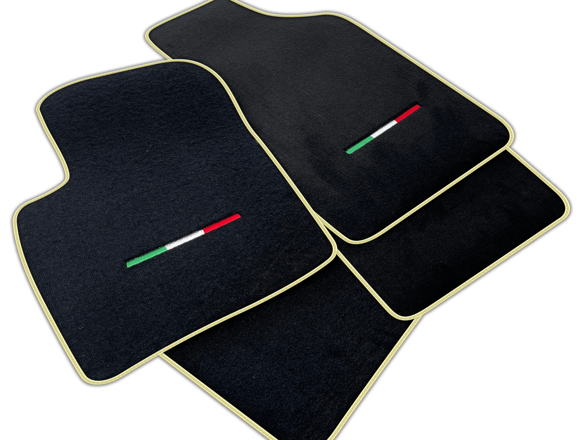 Italian Edition Black Floor Mats for Fiat 500e (2020-2024) 3+1