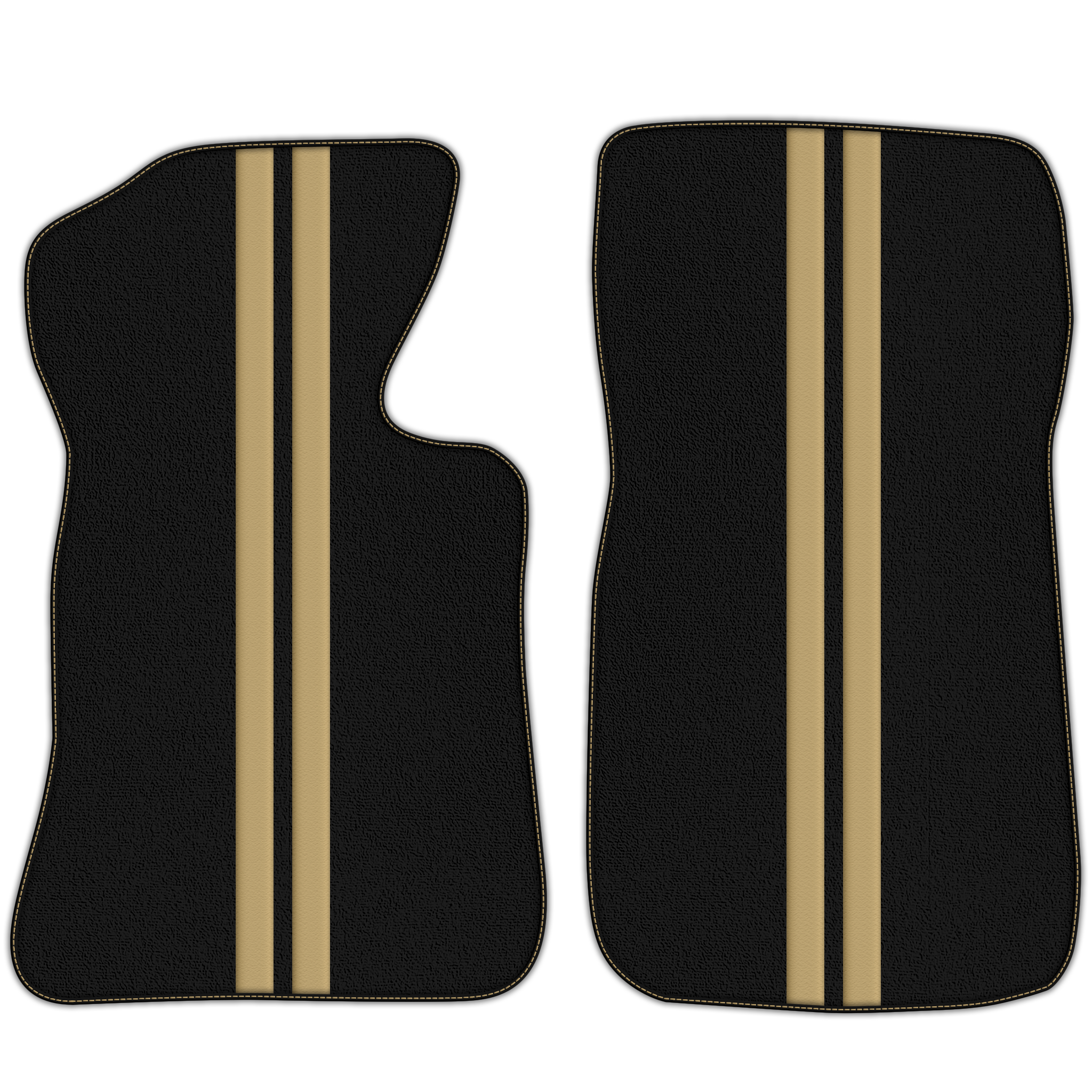 Black Floor Mats with Leather for Chevrolet Corvette C3 (1968-1982)