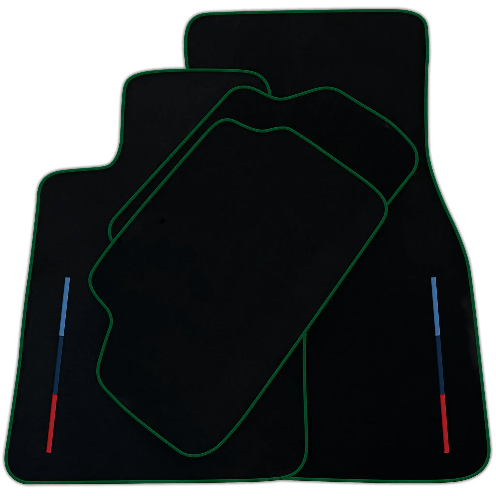 Black Floor Mats For BMW 5 Series E60 With Color Stripes Tailored Set Perfect Fit | Various Trim Colors