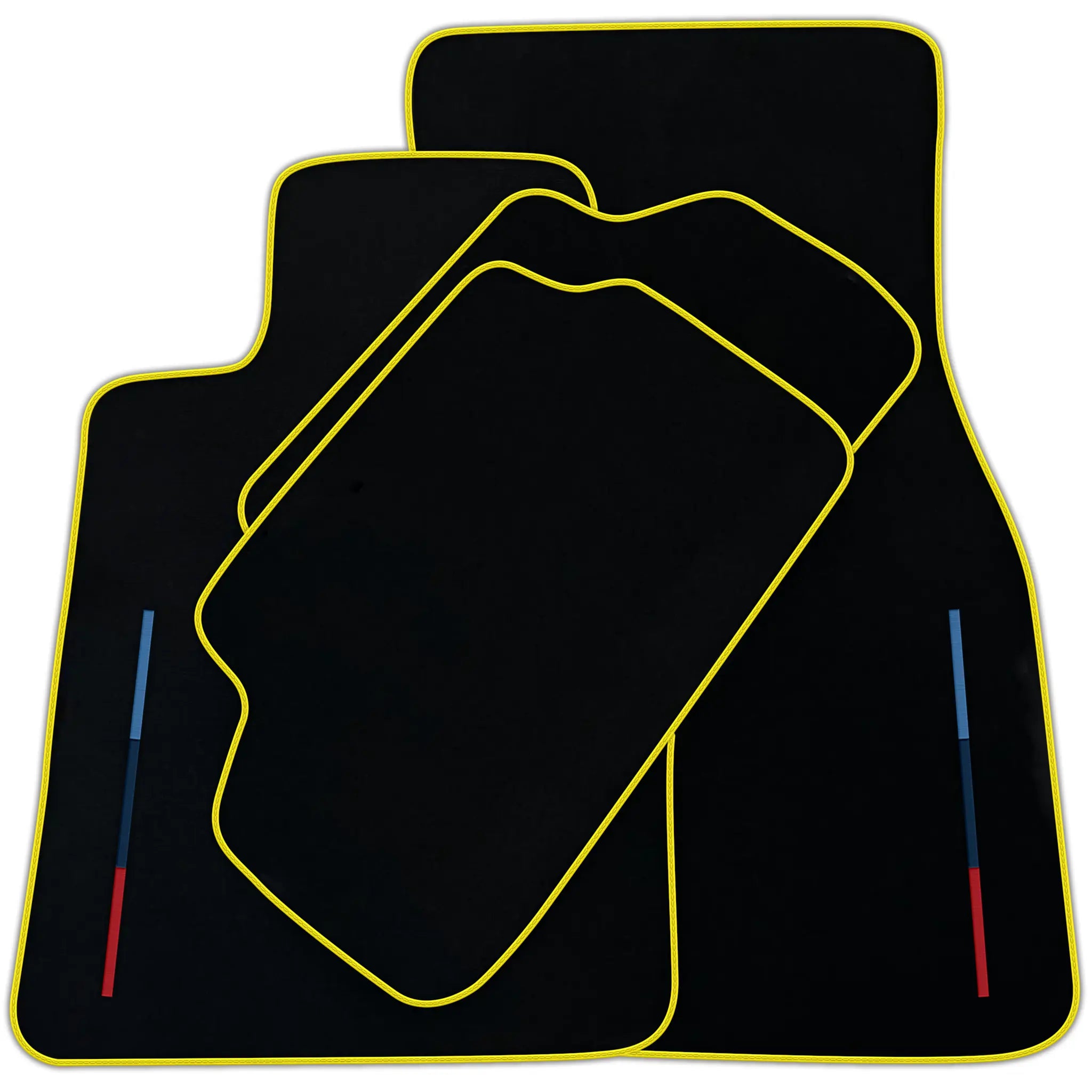 Black Floor Mats For BMW X1 Series E84 With Color Stripes Tailored Set Perfect Fit | Various Trim Colors