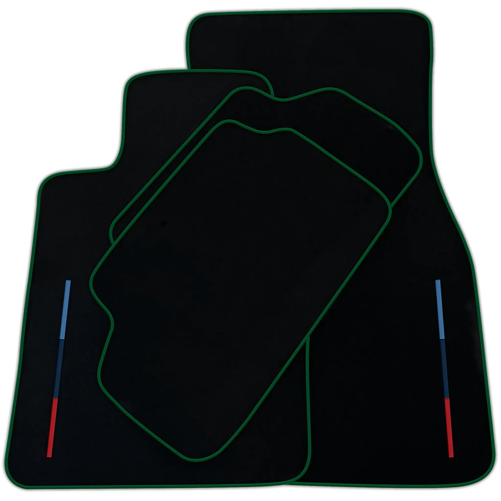 Black Floor Mats For BMW iX1 - U11 SUV With 3 Color Stripes Tailored Set Perfect Fit | Various Trim Color