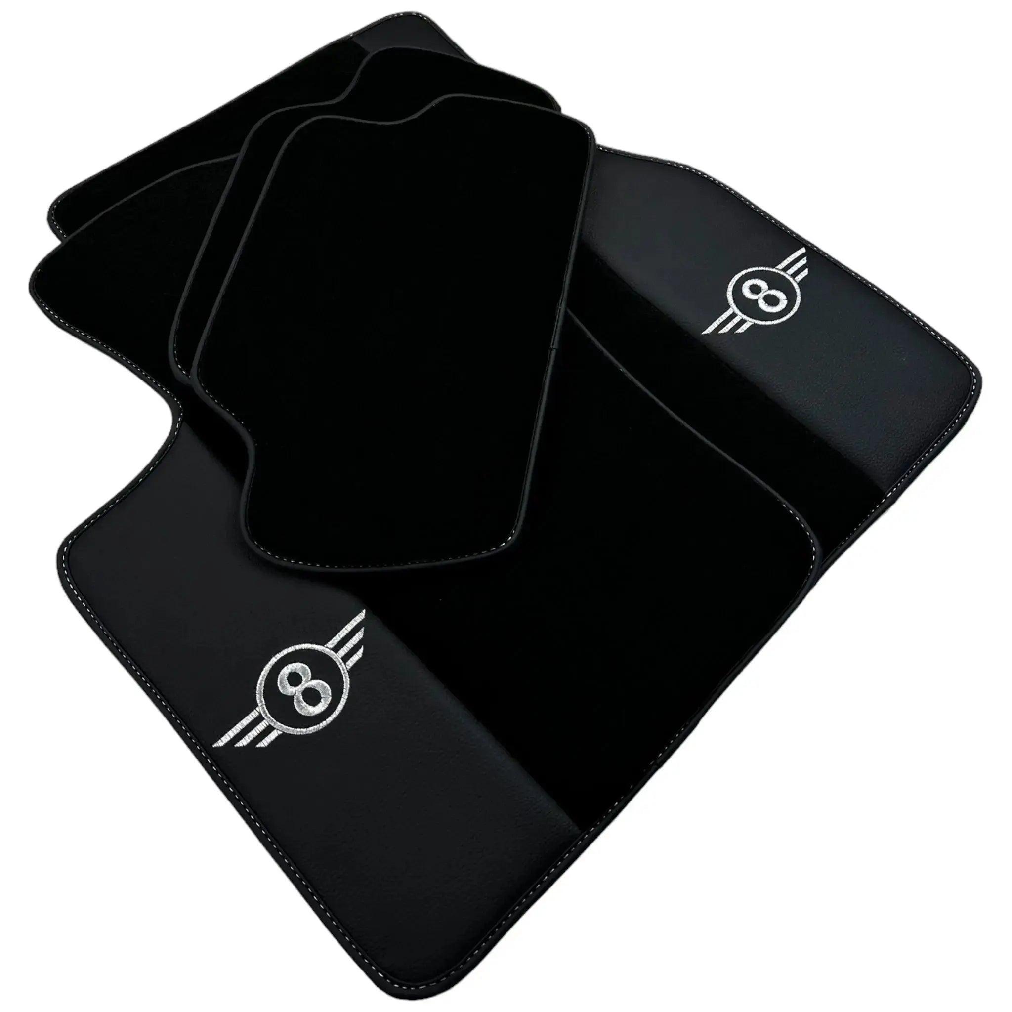 Black Floor Mats for Mini Clubman F54 (2019-2023) with Leather - AutoWin