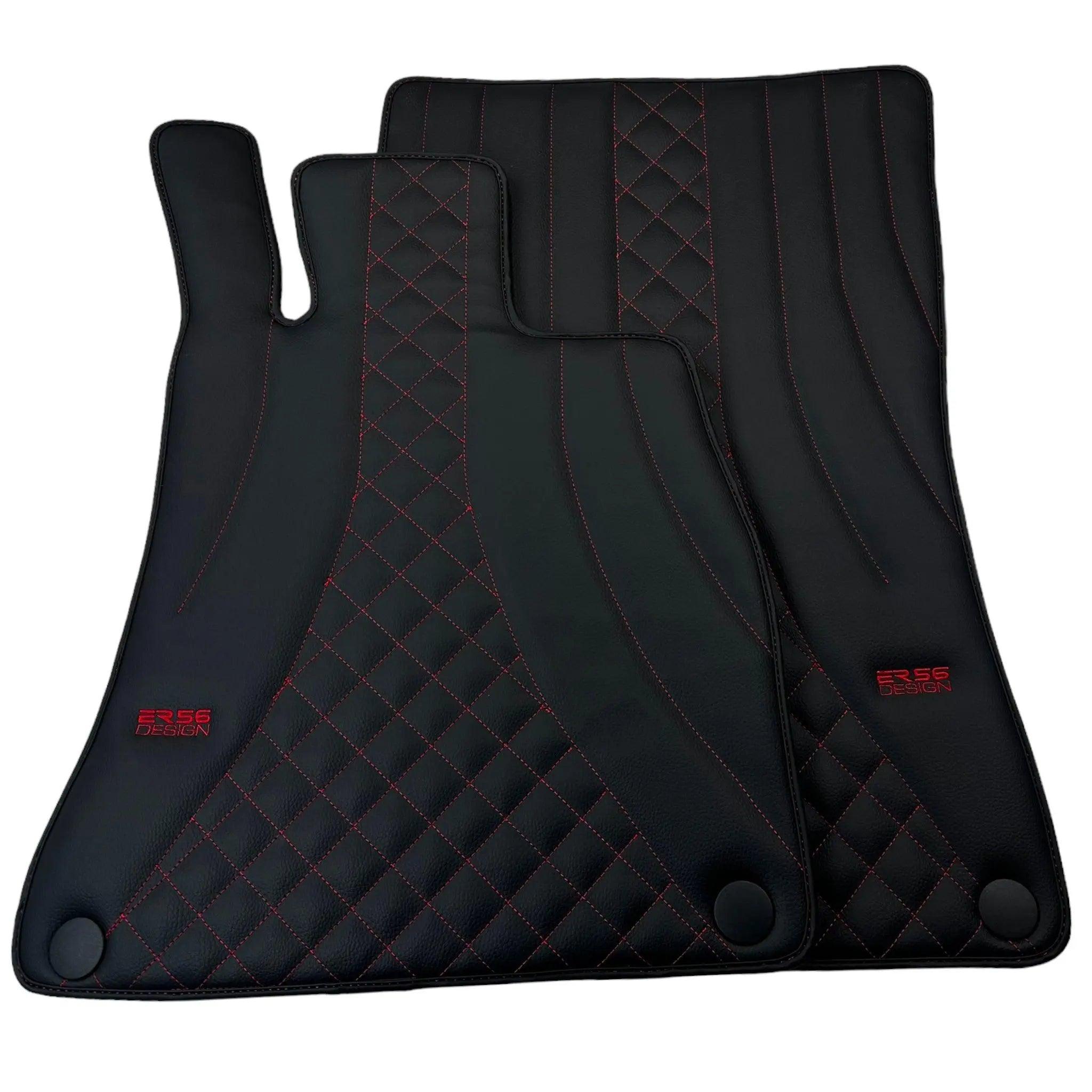 Black Leather Floor Mats For Mercedes Benz E-Class S212 Estate (2009-2013) | ER56 Design - AutoWin