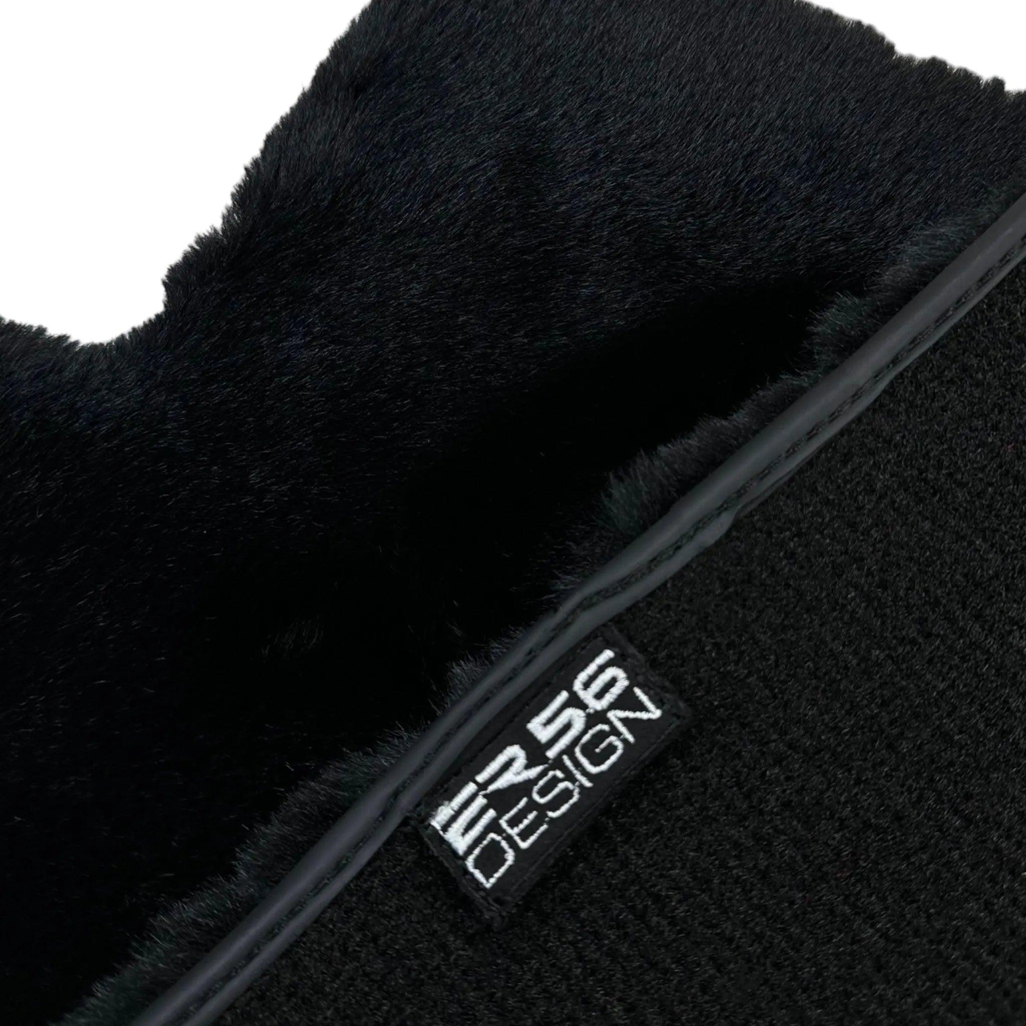 Black Sheepskin Floor Mats For Mercedes Benz A-Class W176 (2012-2018) | ER56 Design - AutoWin