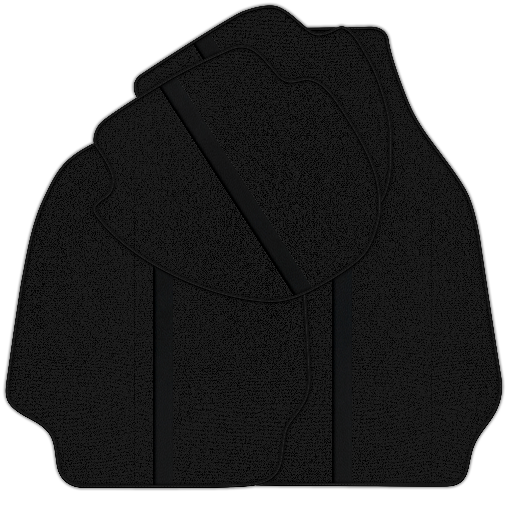 Black Floor Mats with Leather Line for Porsche Classic 911 (1963-1989) - Various Colors