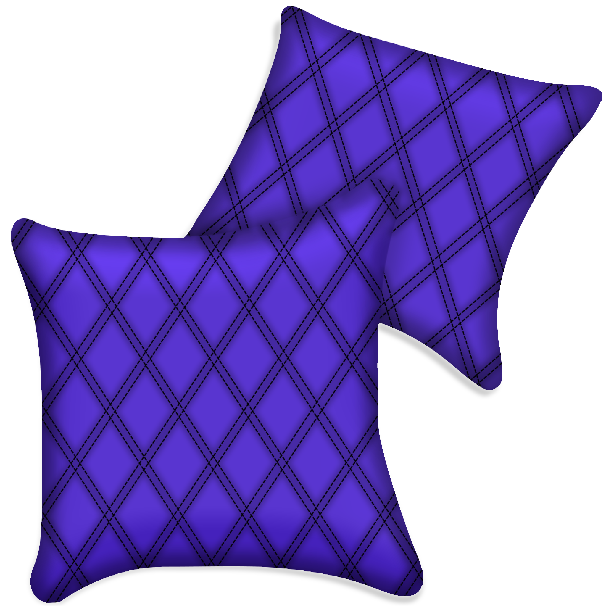 Customizable Purple Leather Pillows Set of 2 for All Vehicles | Double Diamond Pattern