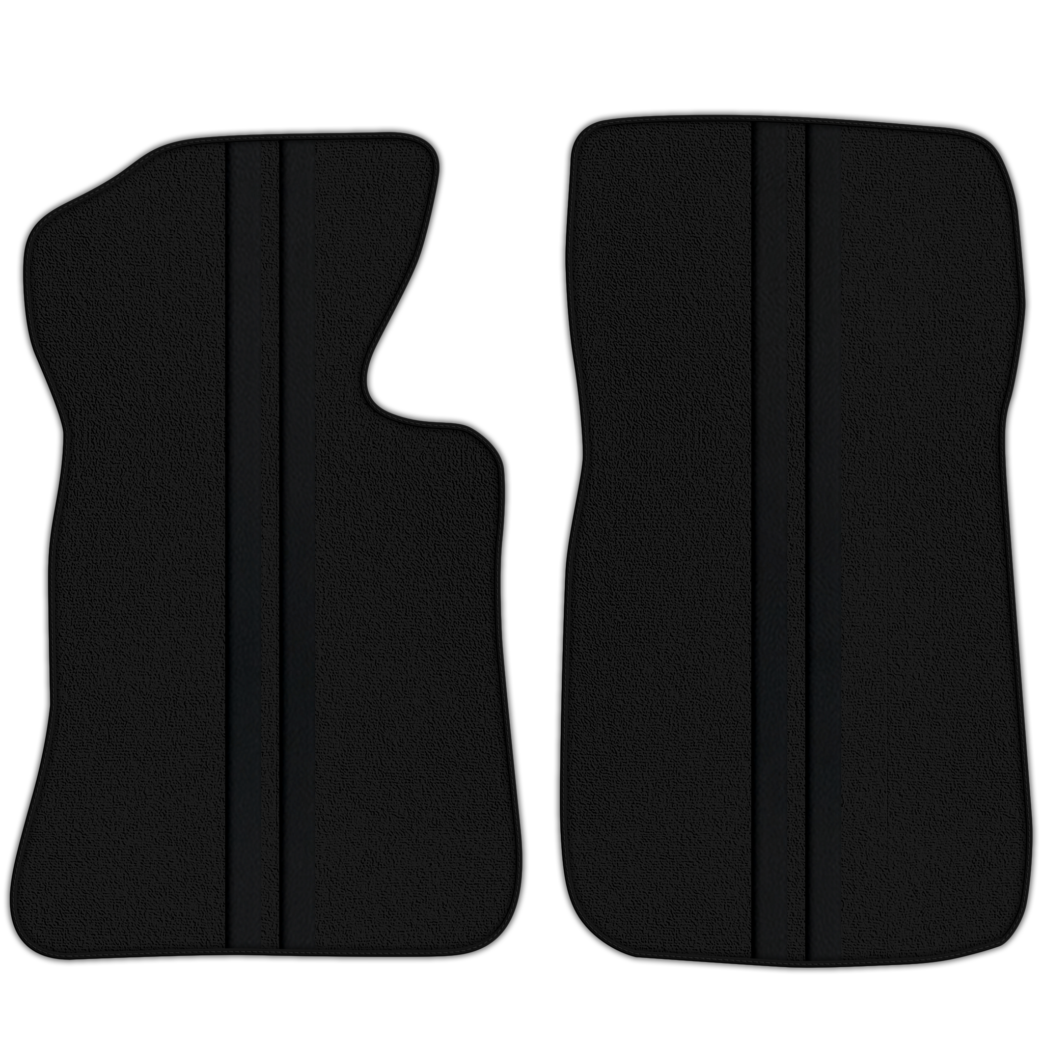 Black Floor Mats with Leather for Chevrolet Corvette C3 (1968-1982)