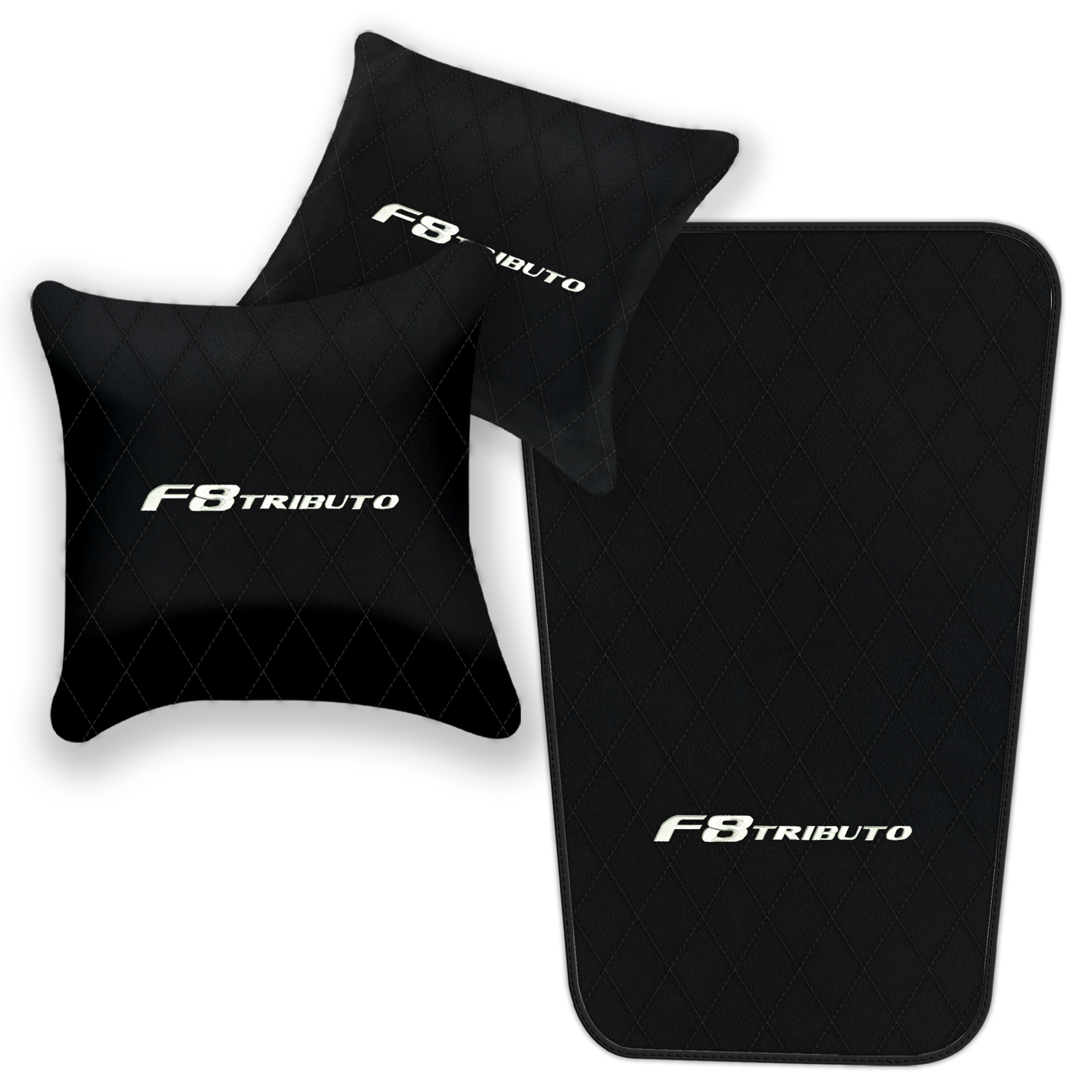 Premium Black Leather Floor Mats for Ferrari F8 Spider (2019-2023)