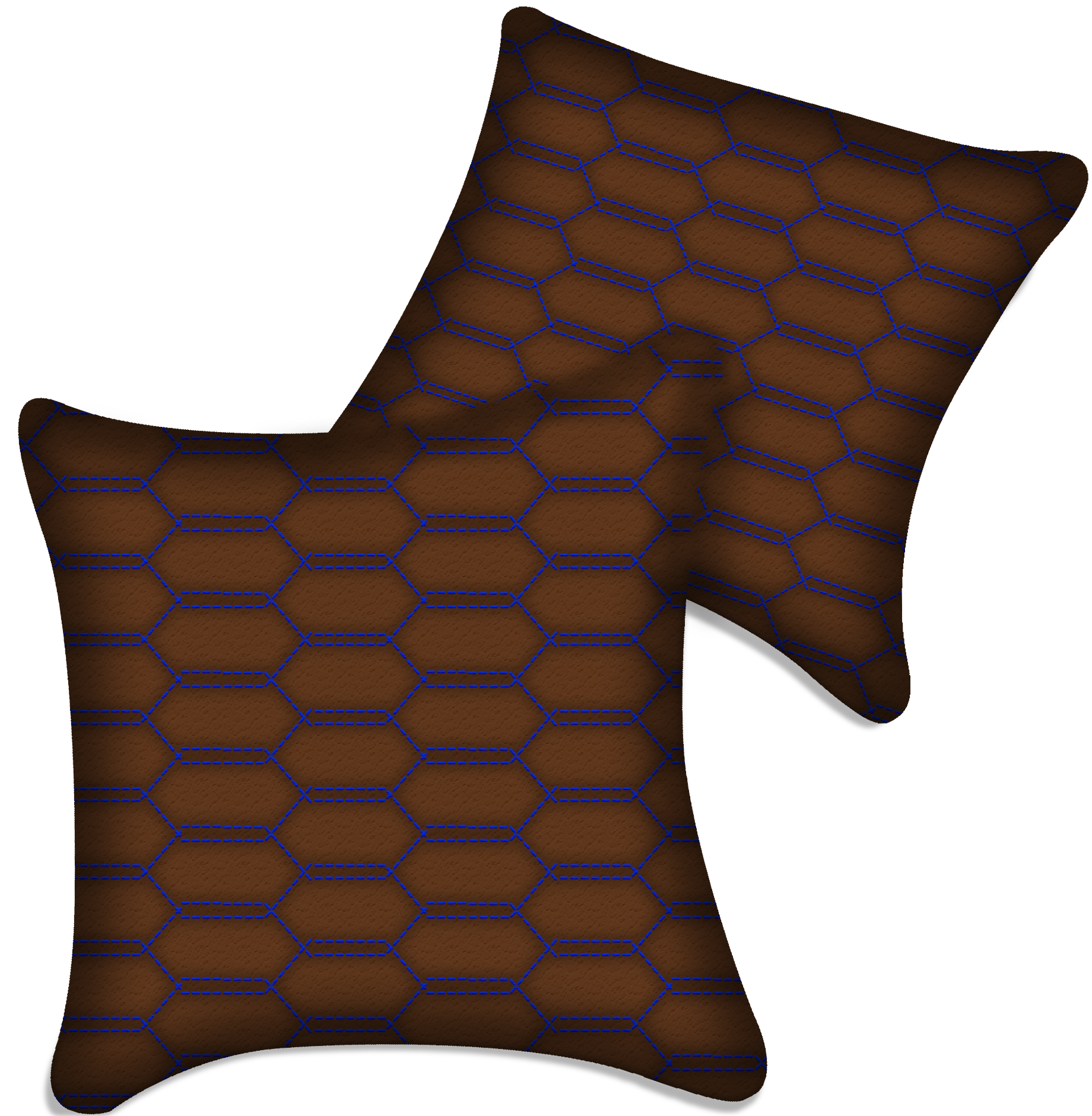 Customizable Brown Leather Pillows Set of 2 for All Vehicles