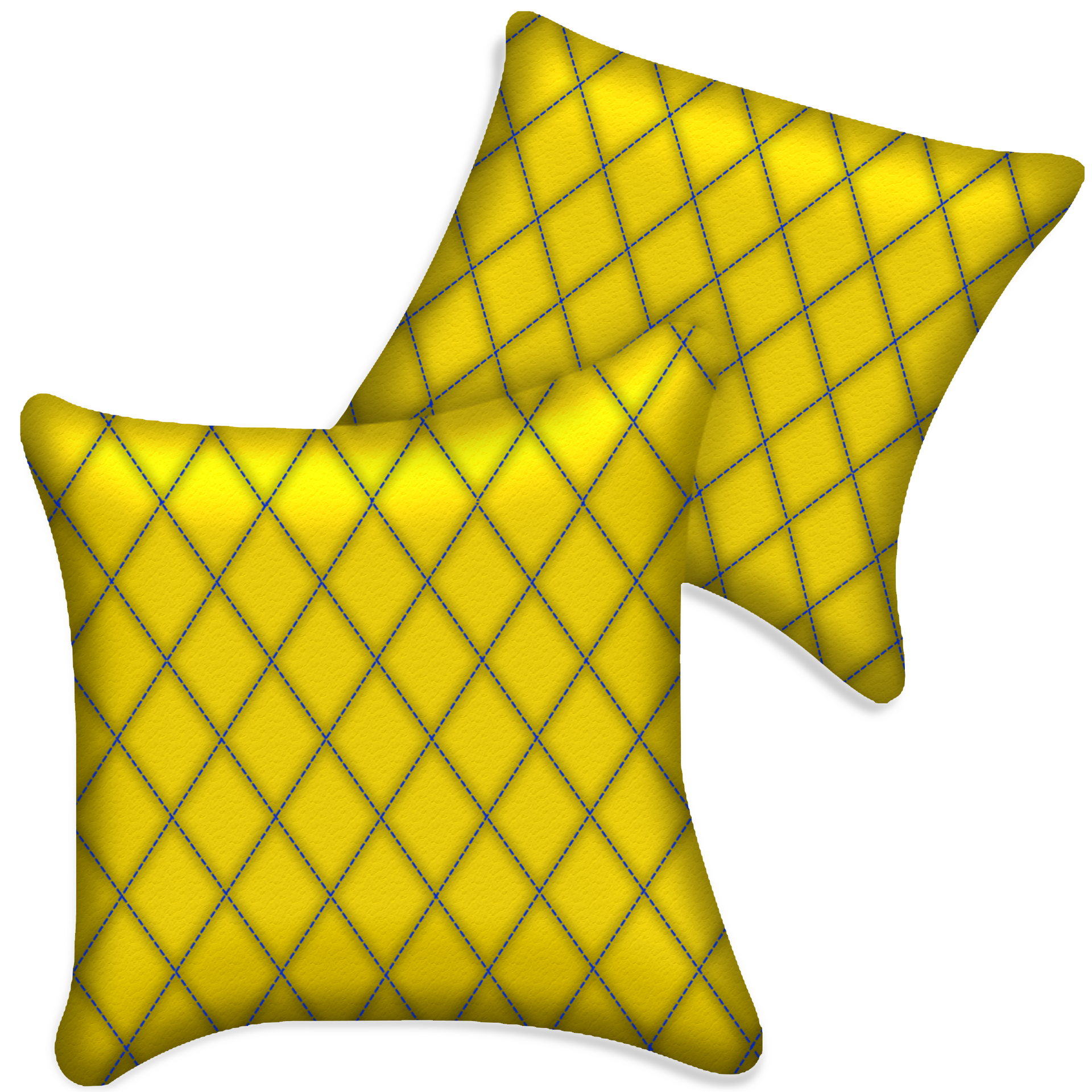 Customizable Yellow Leather Pillows Set of 2 for All Vehicles | Single Diamond Pattern