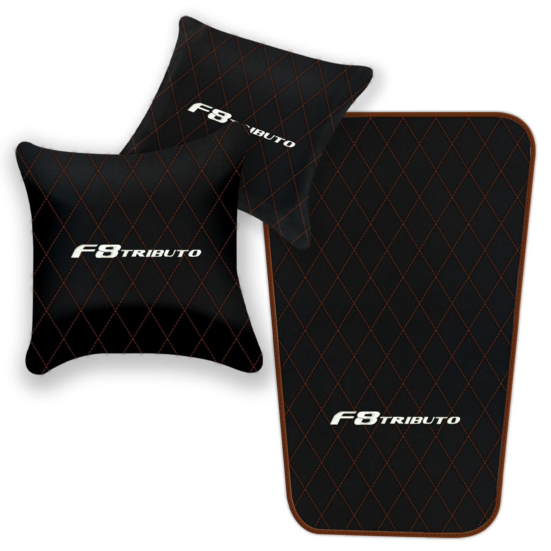 Premium Black Leather Floor Mats for Ferrari F8 Spider (2019-2023)