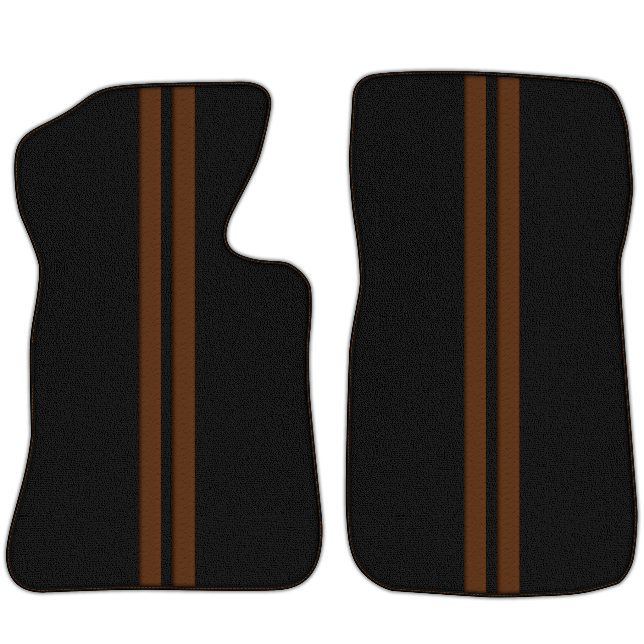 Black Floor Mats with Leather for Chevrolet Corvette C3 (1968-1982)