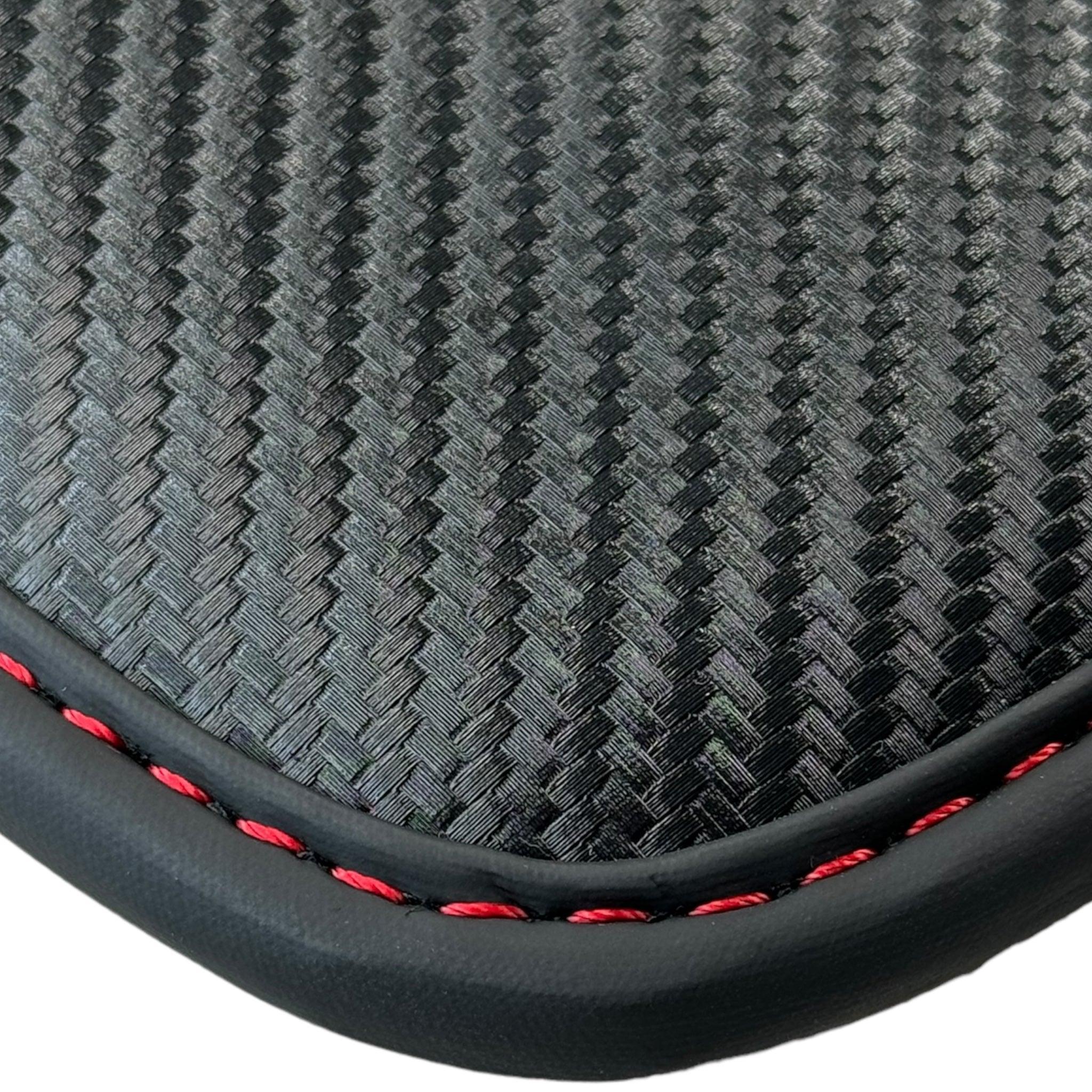 Black Floor Mats for Mercedes Benz C-Class W205 Sedan with Carbon Fiber | AutoWin Edition - AutoWin