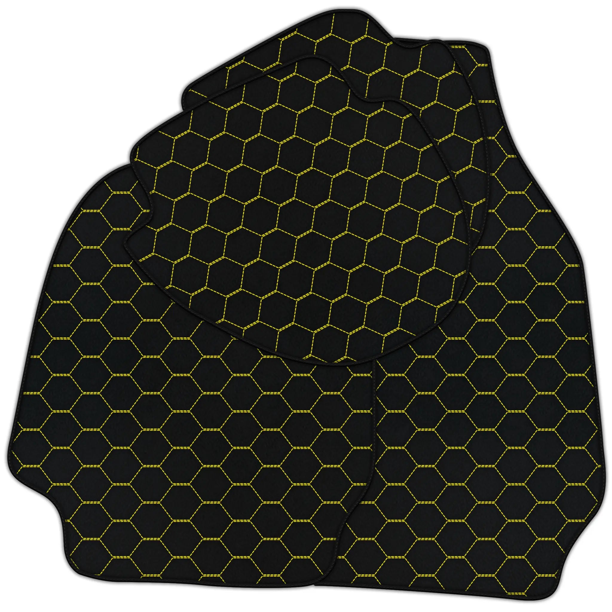 Customizable Leather Floor Mats with Symmetrical Hex Pattern for Porsche Classic 911 (1963-1989)