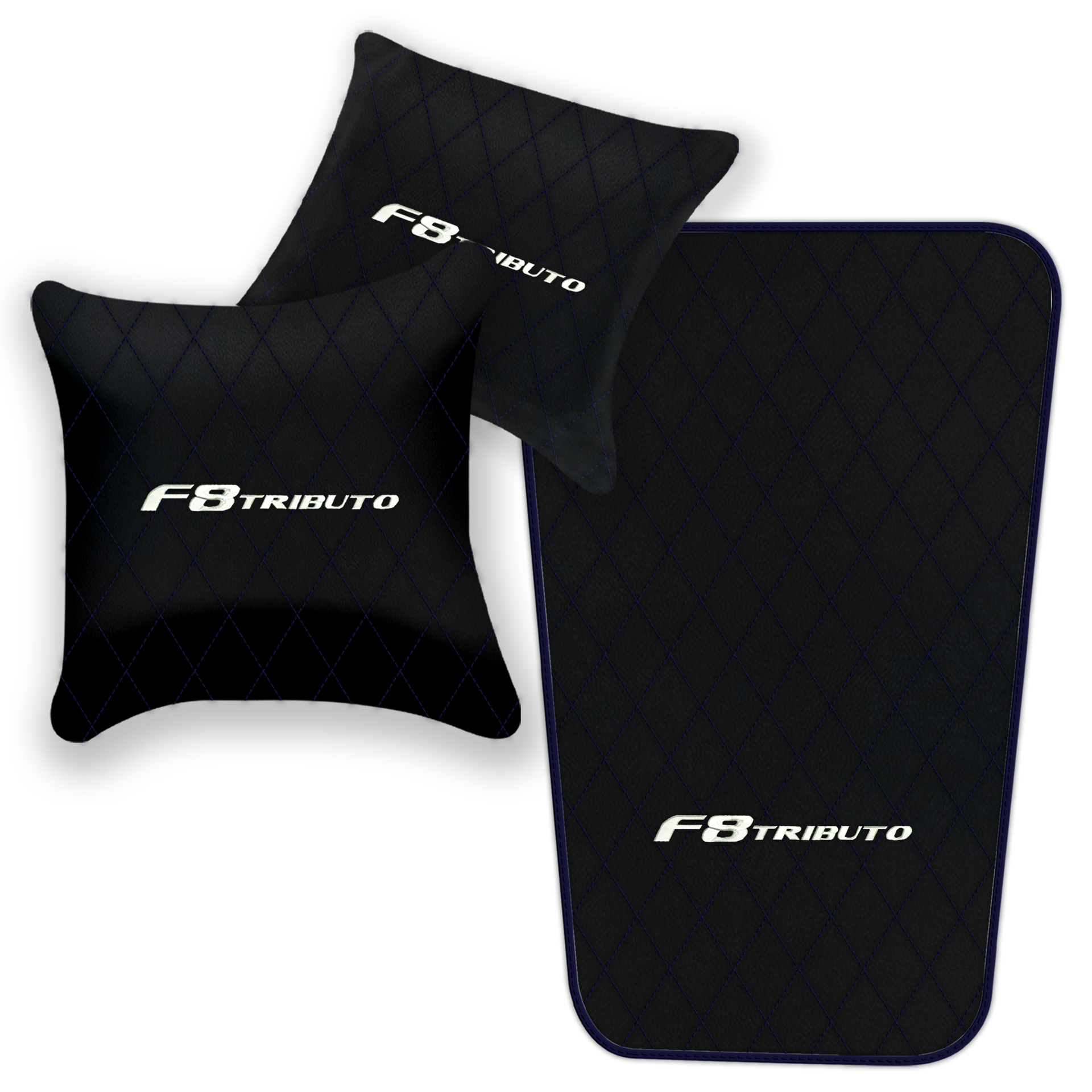 Premium Black Leather Floor Mats for Ferrari F8 Spider (2019-2023)