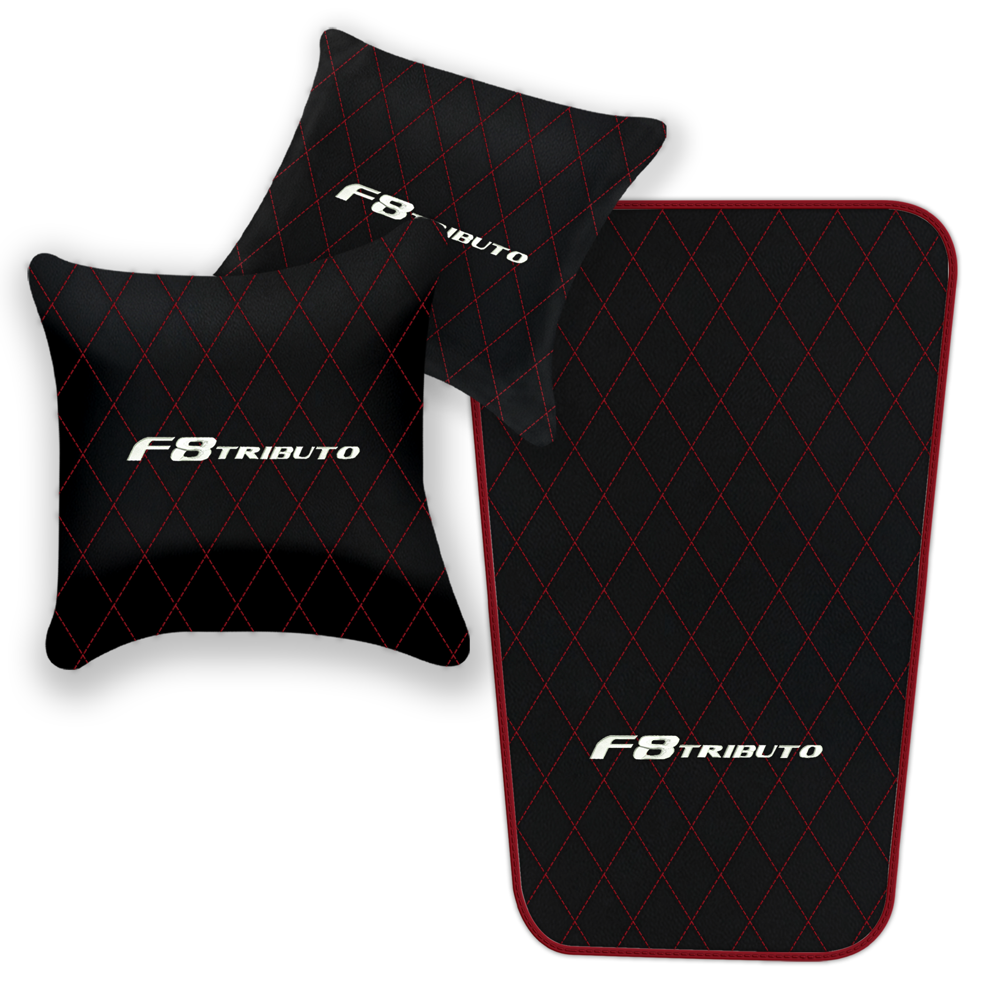 Premium Black Leather Floor Mats for Ferrari F8 Spider (2019-2023)
