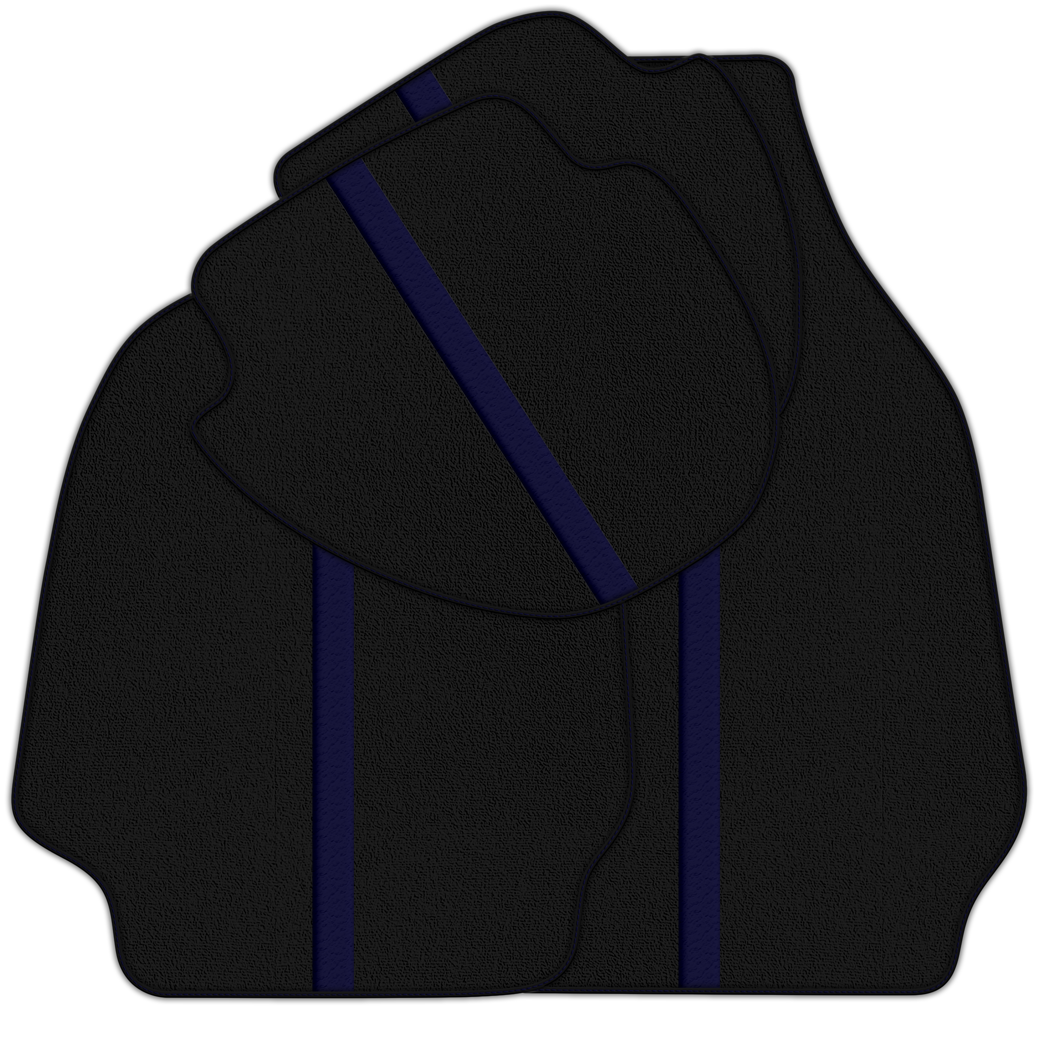 Black Floor Mats with Leather Line for Porsche Classic 911 (1963-1989) - Various Colors