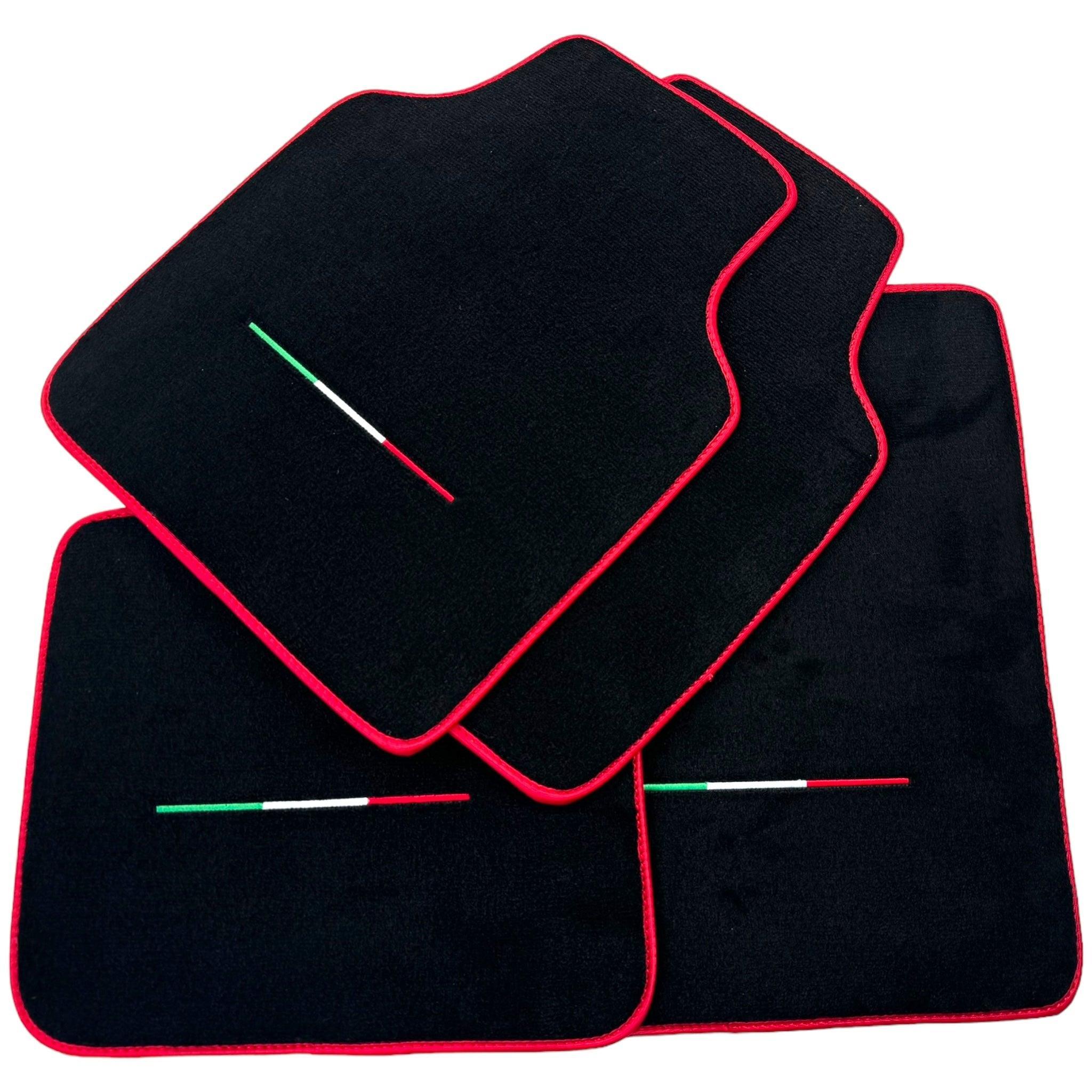 Black Floor Mats for Ferrari Purosangue Long with Red Trim | Italian Edition - AutoWin