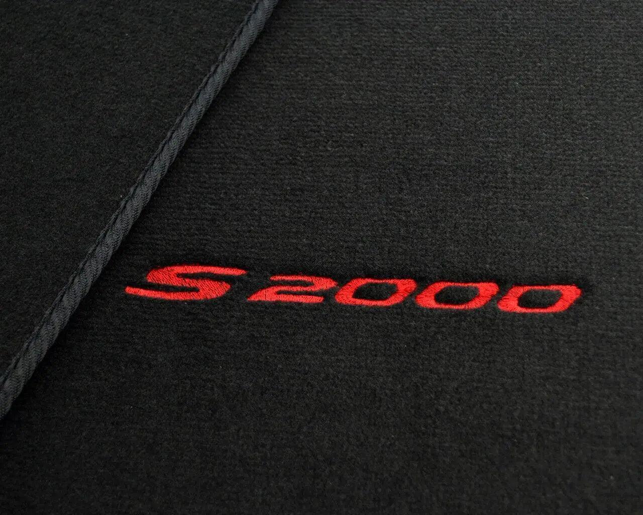 Floor Mats For Honda S2000 1999–2004 Black Tailored With Red S2000 Logo - AutoWin