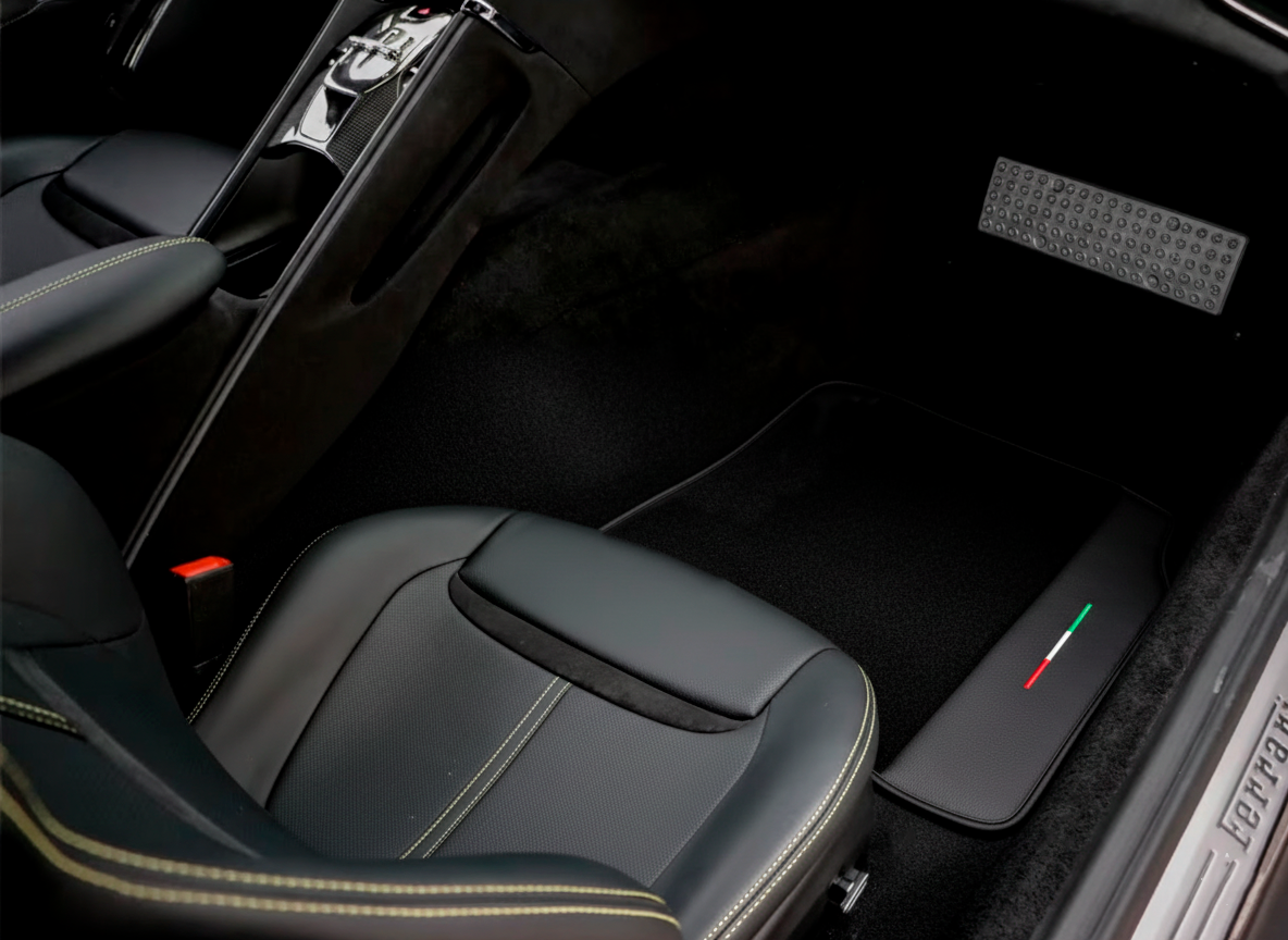 Dark Blue Floor Mats For Ferrari GTC4 Lusso (2016-2023) Italian Edition - AutoWin