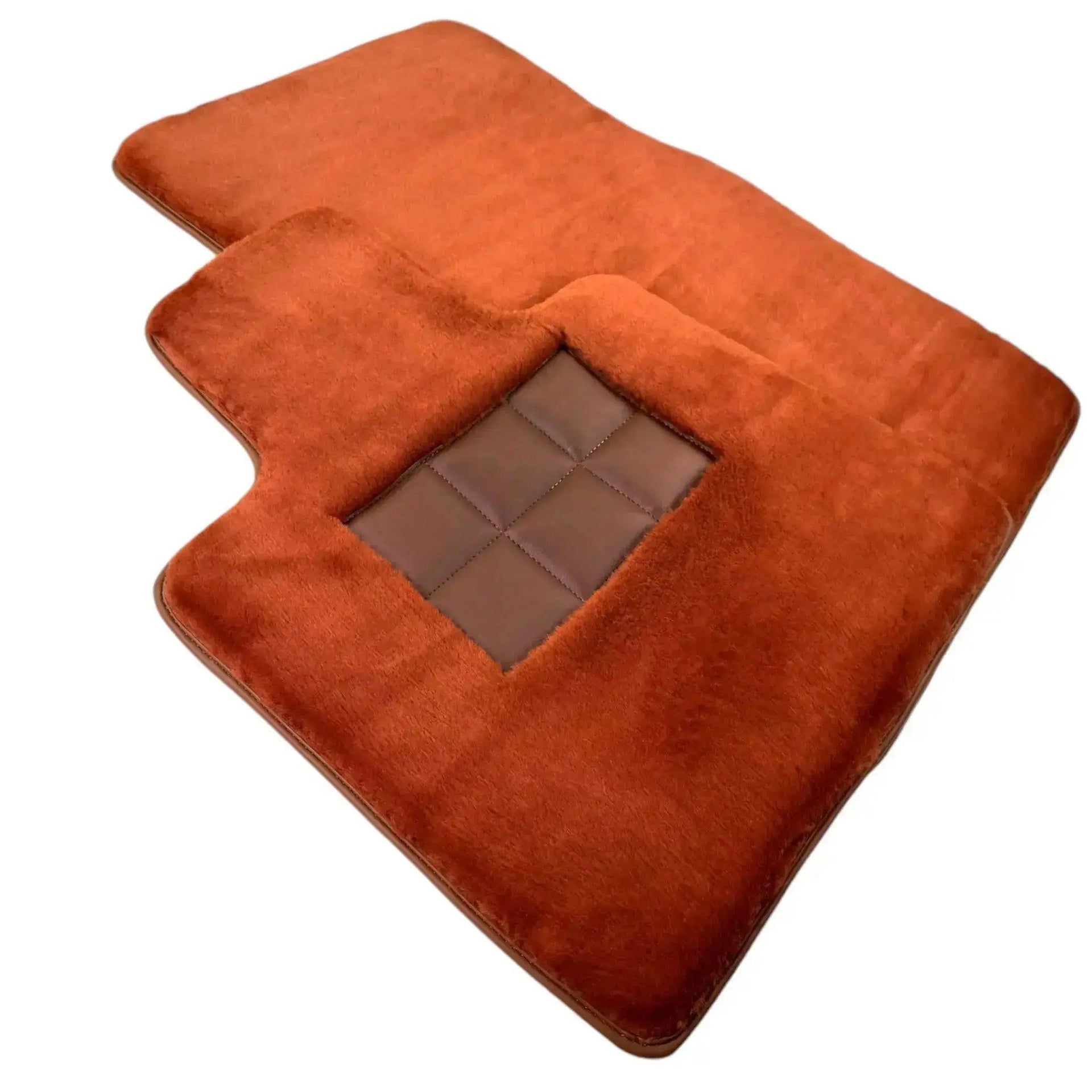 Ginger Color Sheepskin Floor Mats for Rolls-Royce Phantom Drophead Coupe (2007-2016) - AutoWin