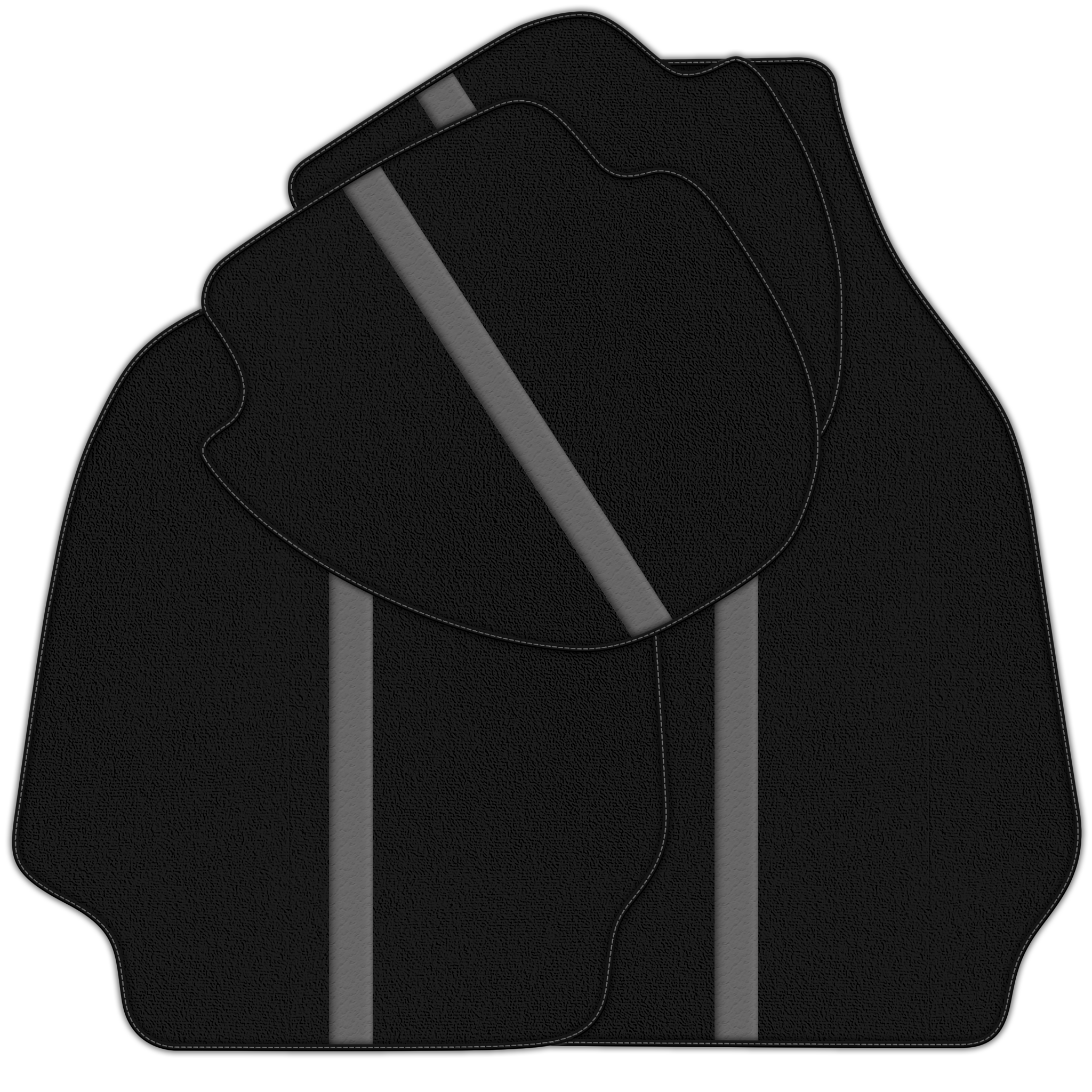 Black Floor Mats with Leather Line for Porsche Classic 911 (1963-1989) - Various Colors