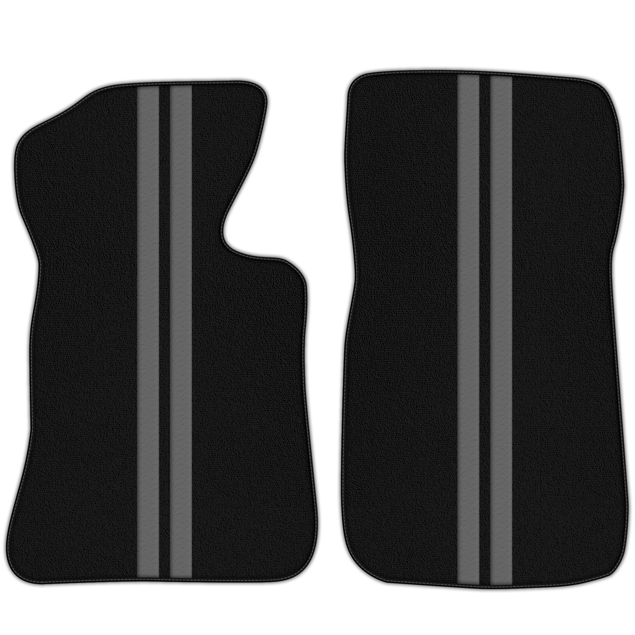 Black Floor Mats with Leather Line for Chevrolet Corvette C2 (1963-1967) - Various Colors