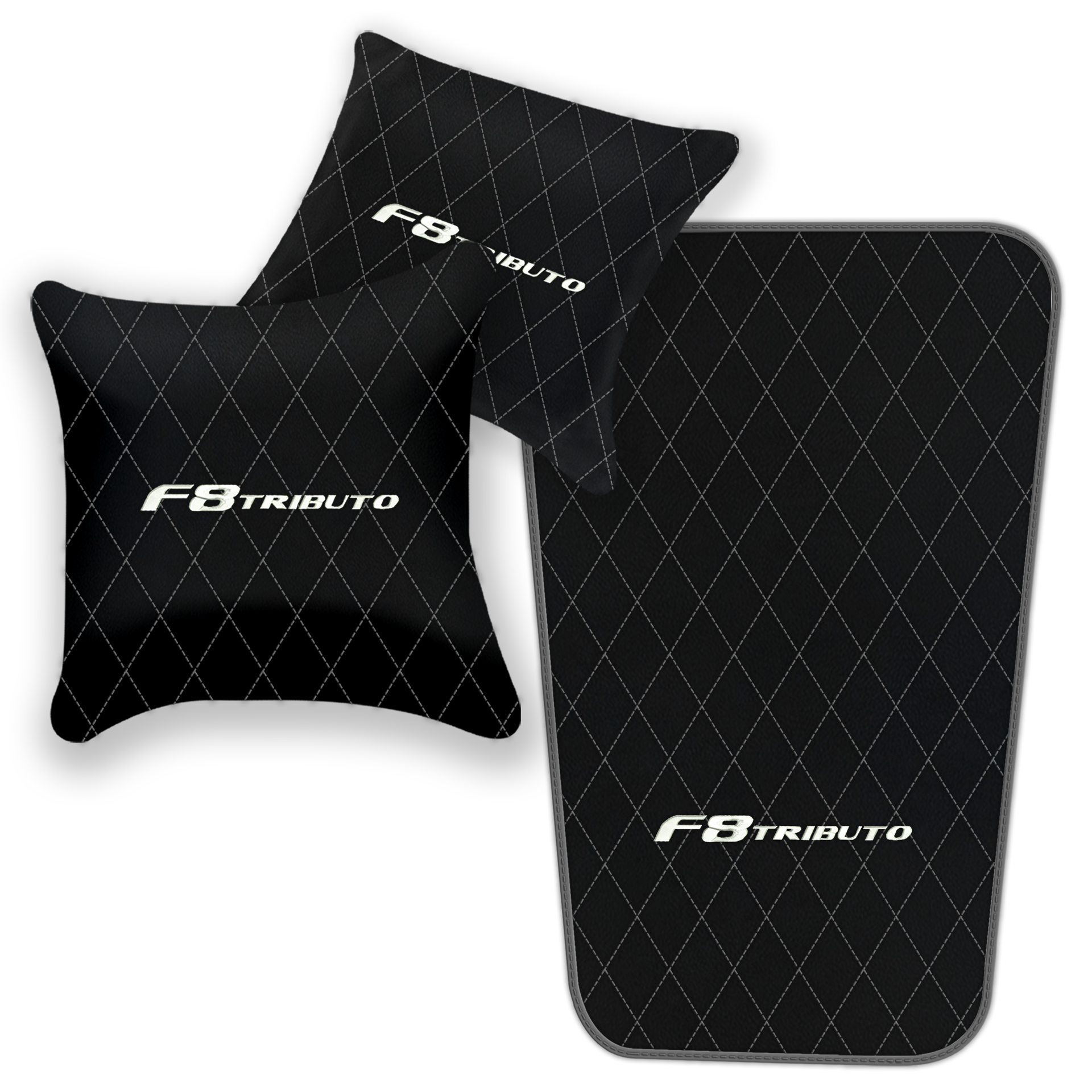 Premium Black Leather Floor Mats for Ferrari F8 Spider (2019-2023)