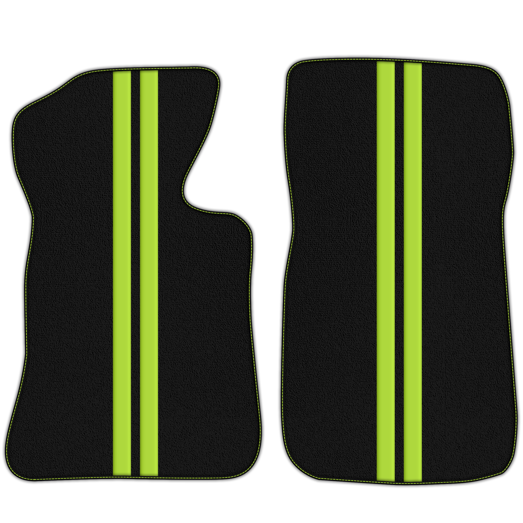 Black Floor Mats with Leather Line for Chevrolet Corvette C2 (1963-1967) - Various Colors