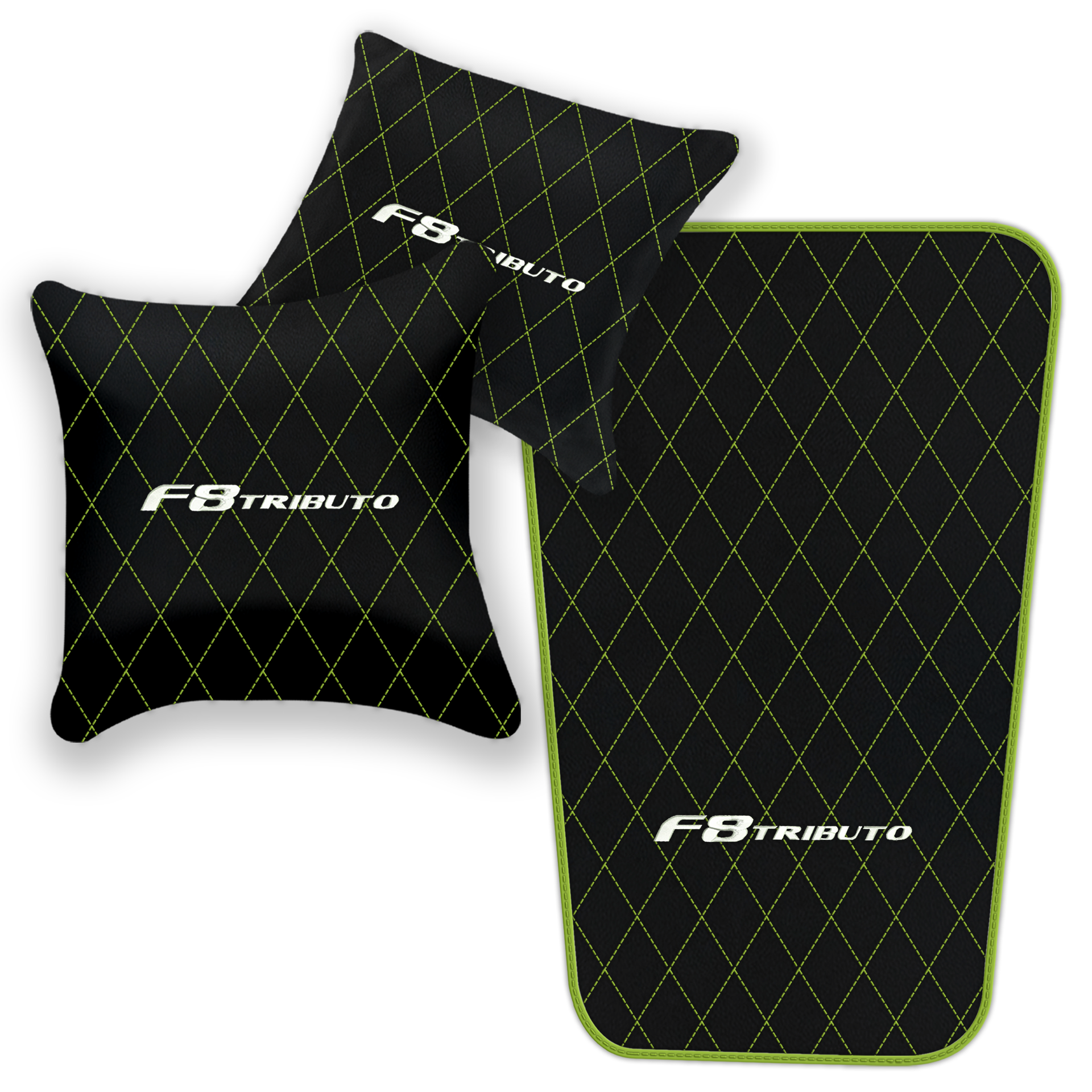 Premium Black Leather Floor Mats for Ferrari F8 Spider (2019-2023)