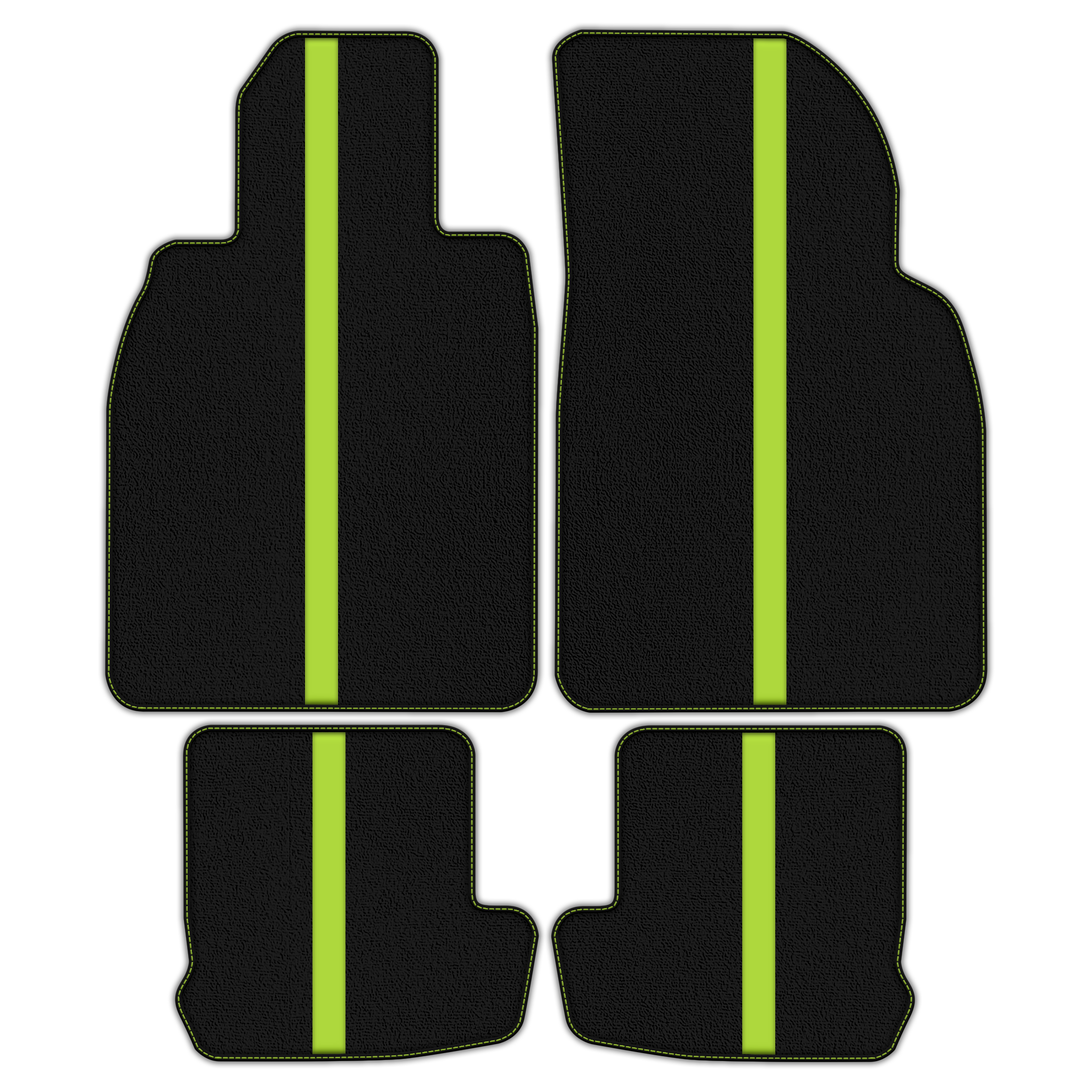 Black Floor Mats with Leather Line for Porsche Classic 911 - 991 (2012-2019) - Various Colors