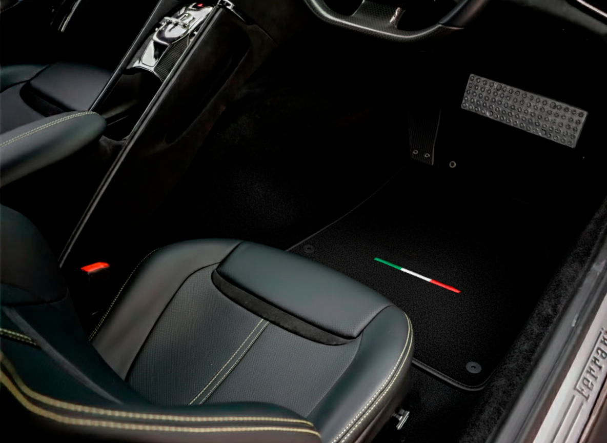 Dark Blue Floor Mats For Ferrari GTC4 Lusso (2016-2023) Italian Edition - AutoWin