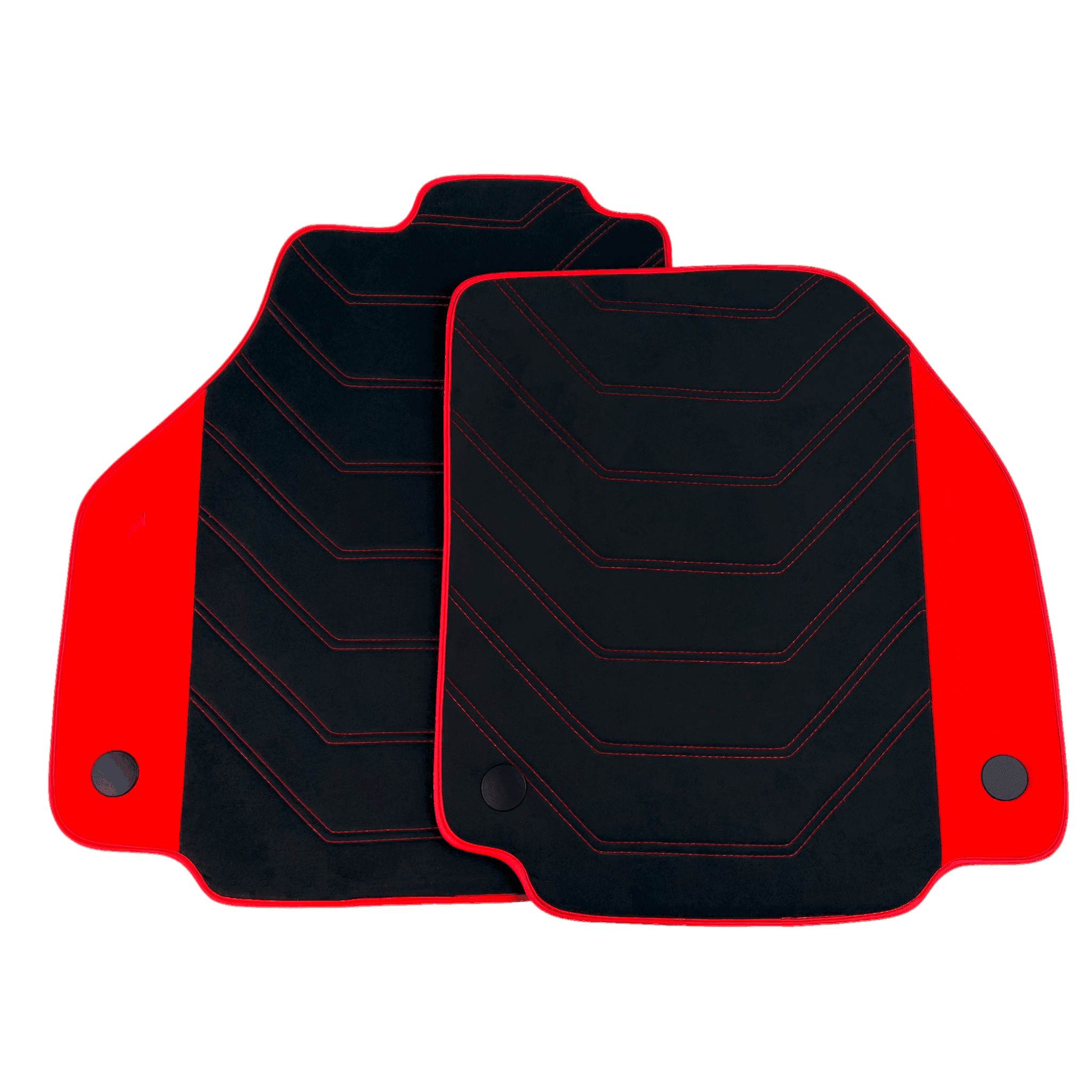 Black Alcantara Floor Mats for Ferrari 488 GTB (2016-2022) with Red Alcantara Accents