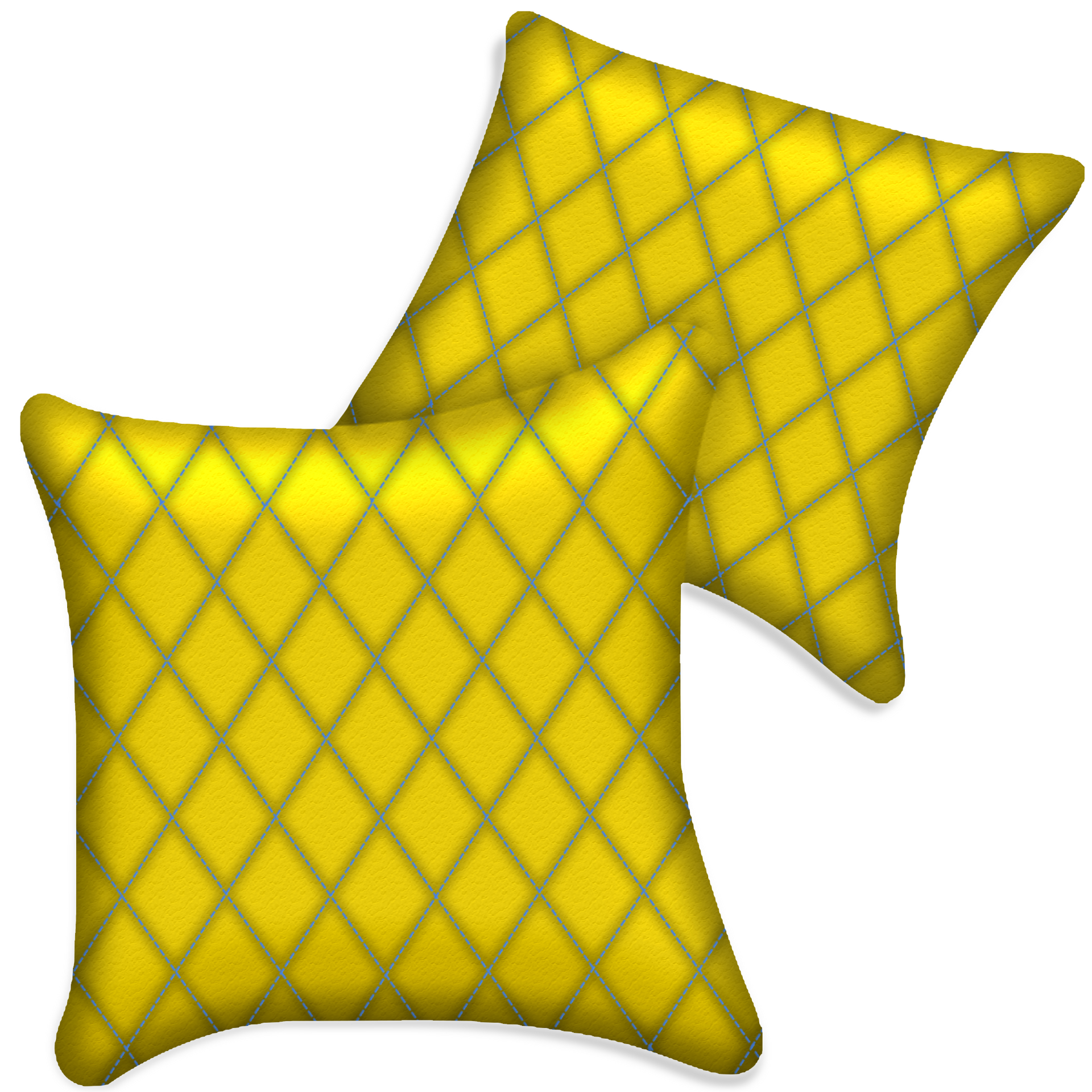 Customizable Yellow Leather Pillows Set of 2 for All Vehicles | Single Diamond Pattern