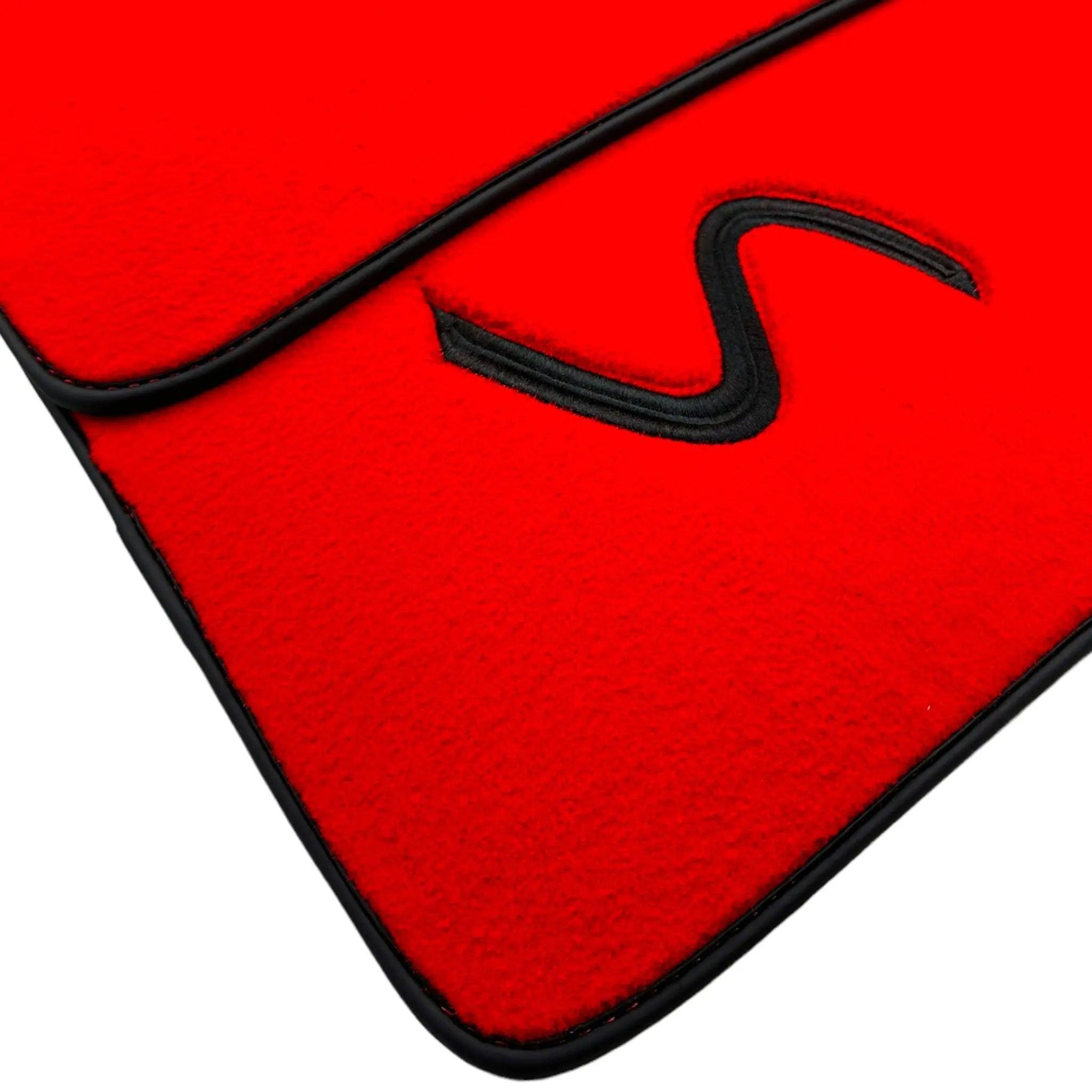 Red Floor Mats for Mini Cooper / One Electric (2020-2023) - AutoWin